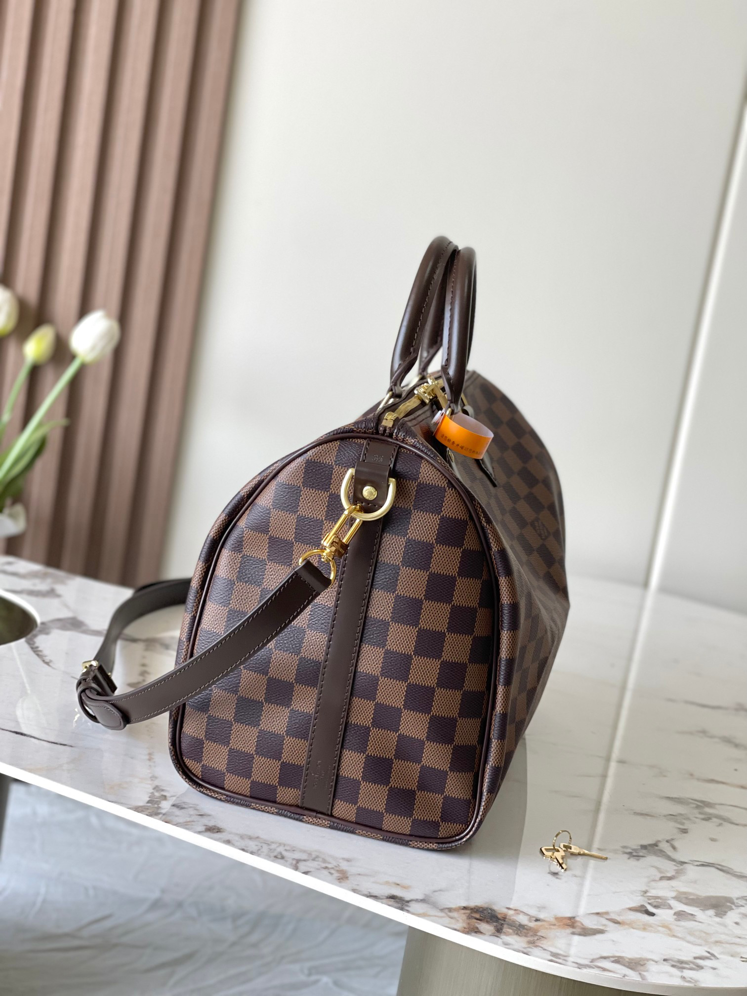 Louis Vuitton Speedy 35 Handbag in Damier Ebene Canvas - Image 2