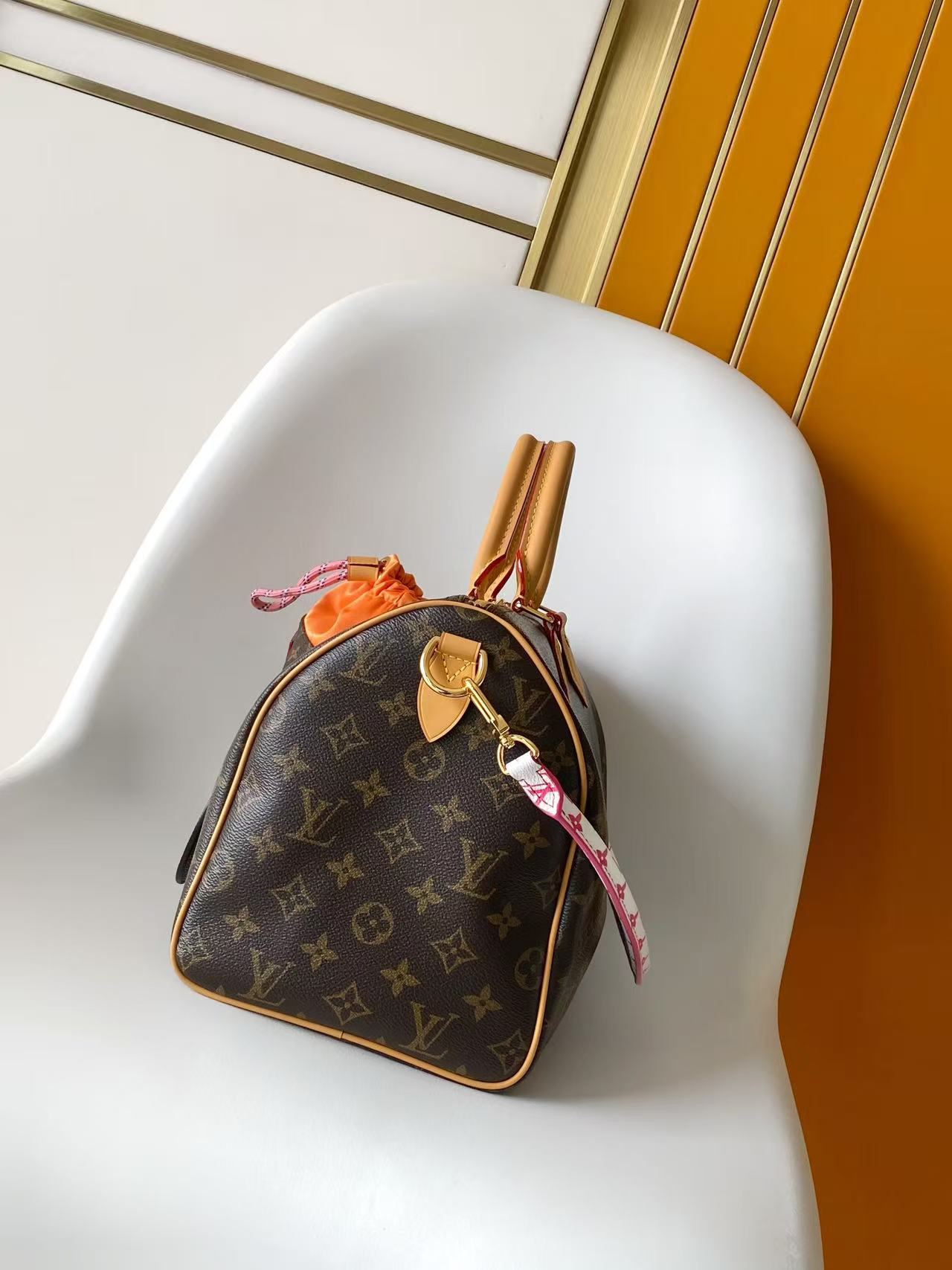 Speedy Soft 30 Boho Handbag in Bird-Motif Monogram Canvas - Image 2
