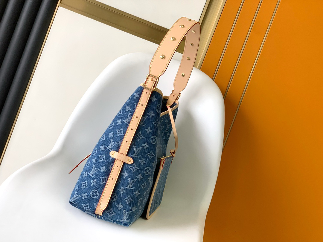 Louis Vuitton CarryAll MM Handbag in Blue Denim - Image 2