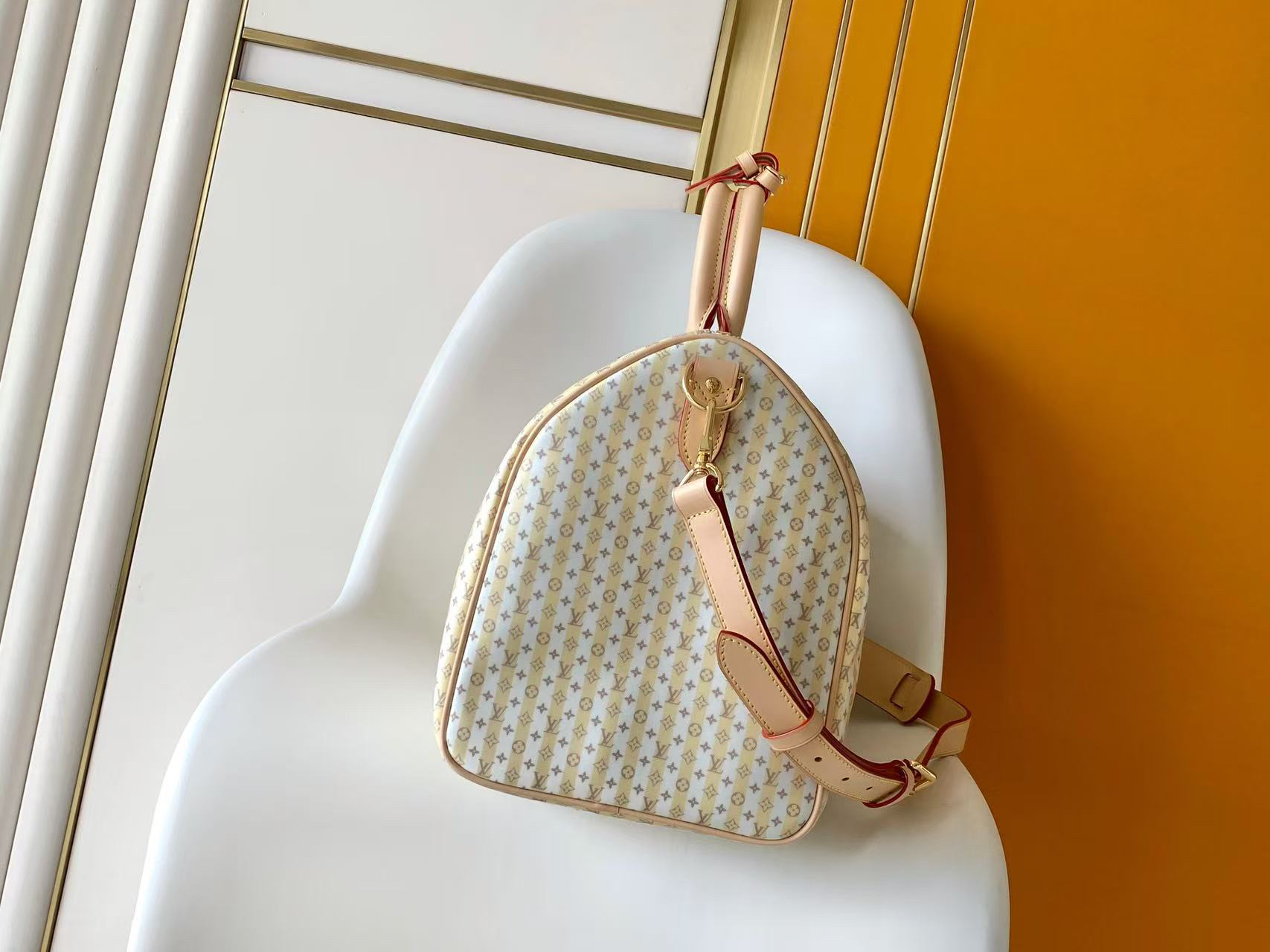 Louis Vuitton Keepall Bandouliere 45 Travel Bag in LV Stamp Canvas - Image 2