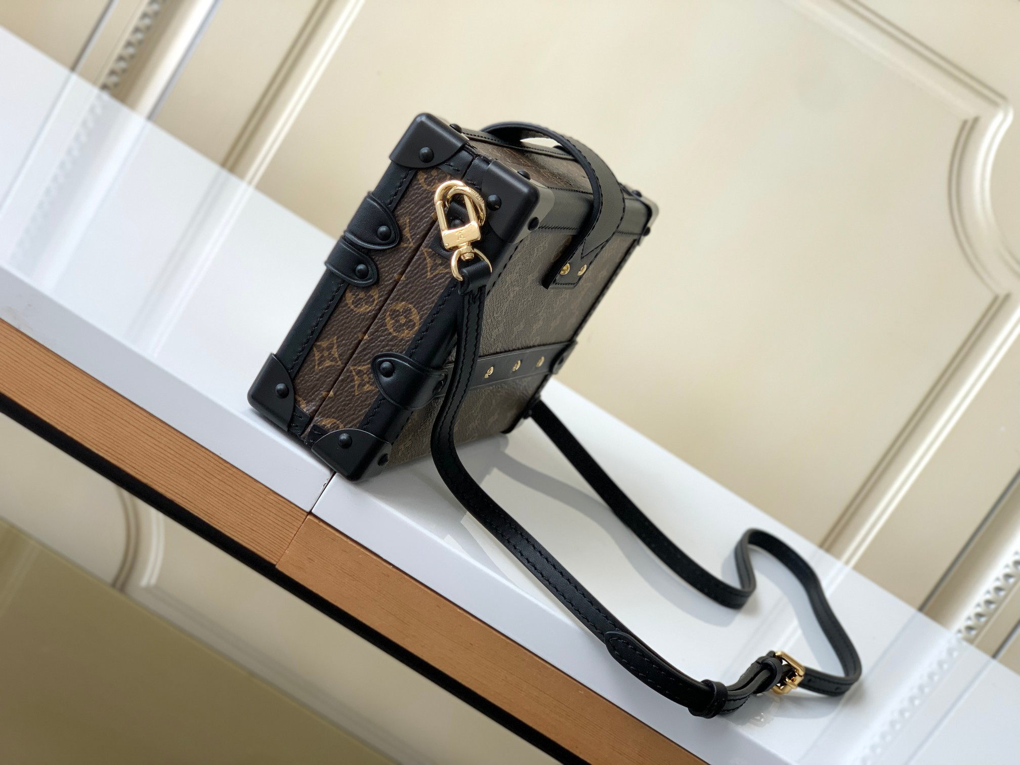 Louis Vuitton Petite Malle Handbag M45943 with Gold-Tone Hardware - Image 2