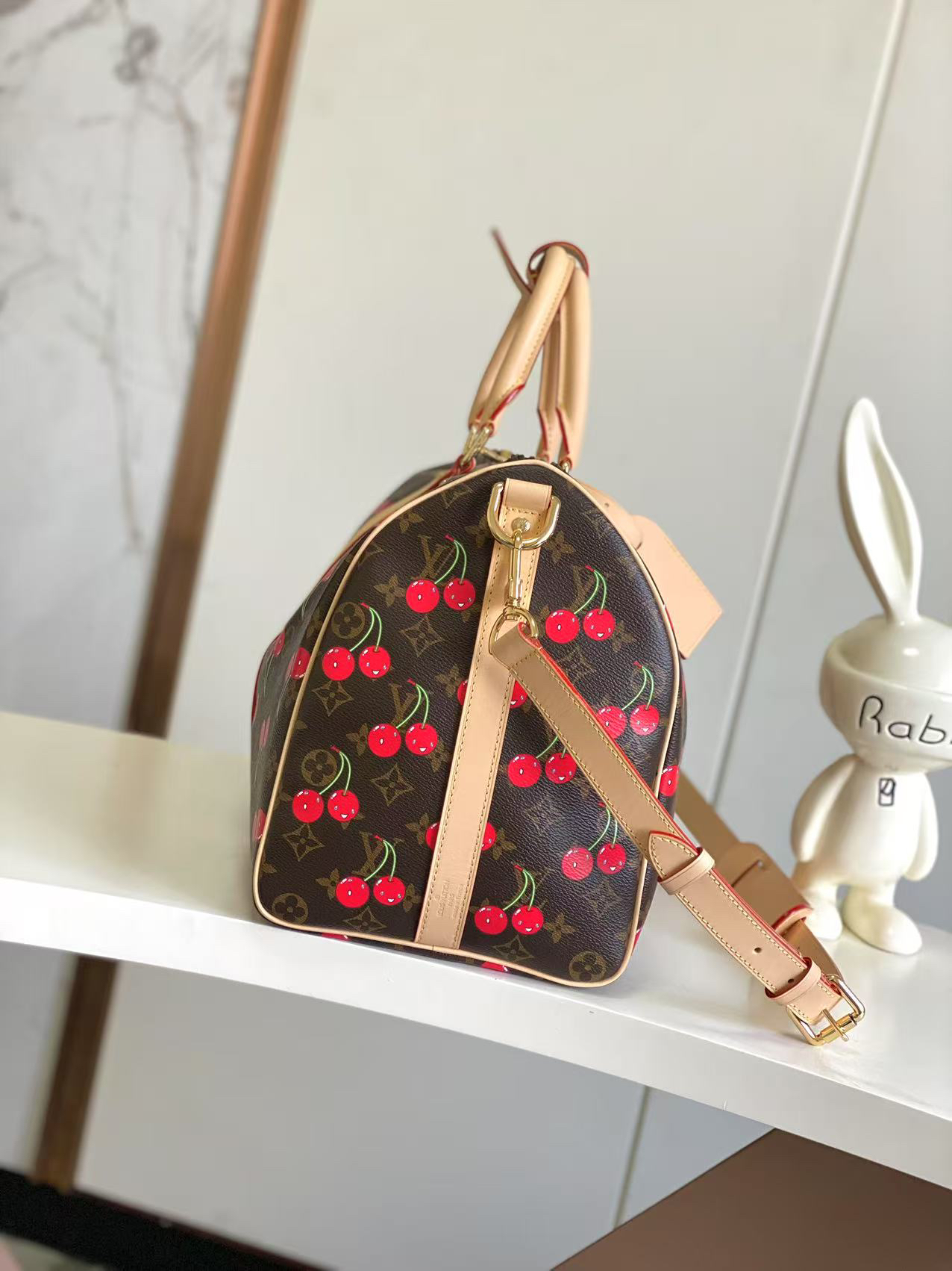 Louis Vuitton Keepall Bandoulière 45 Cherry Monogram Travel Bag - Image 2