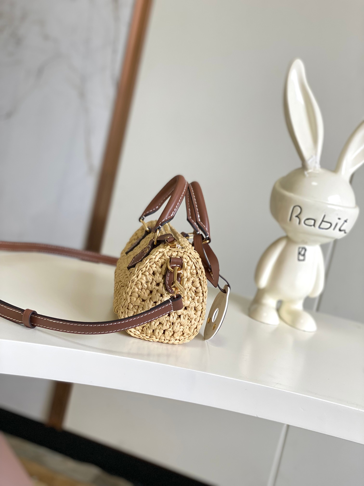 Louis Vuitton Nano Speedy Woven Raffia Handbag - Image 2