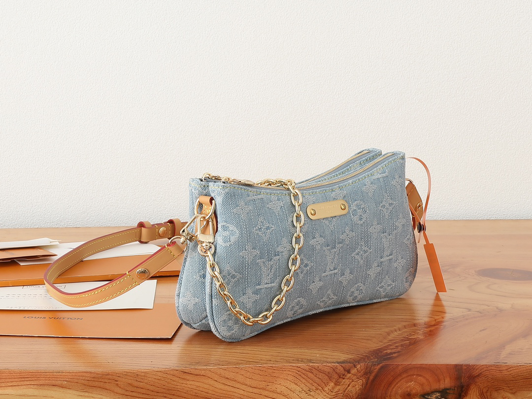 Louis Vuitton Liv Pochette Shoulder Bag in Monogram Denim - Image 2