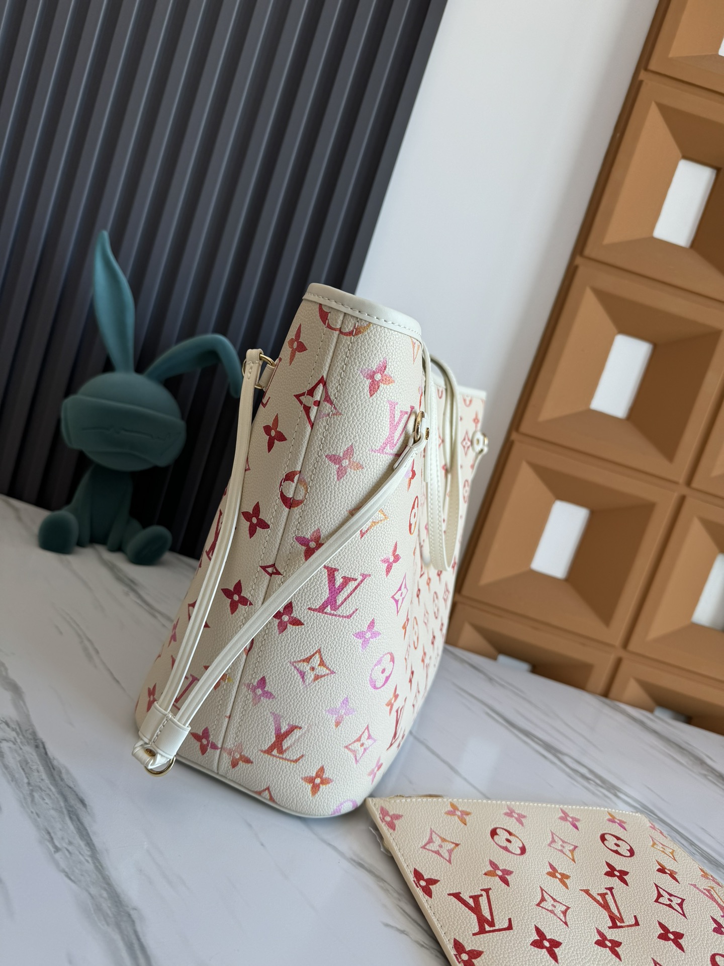 Louis Vuitton Neverfull MM Tote Bag in Monogram Empreinte Sunrise Aquarelle Leather - Image 2