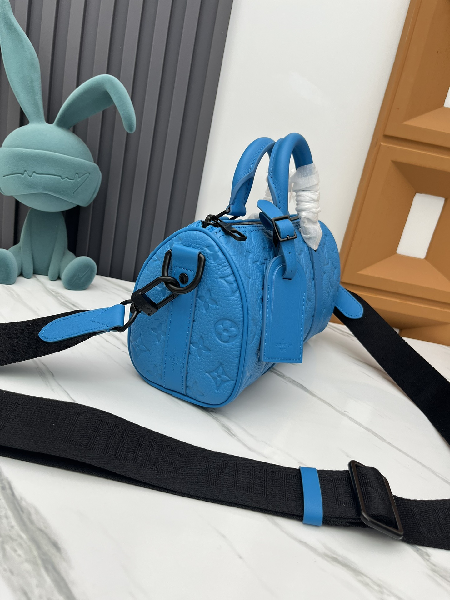 Louis Vuitton Keepall Mini Travel Bag in Blue Taurillon Monogram Leather - Image 2