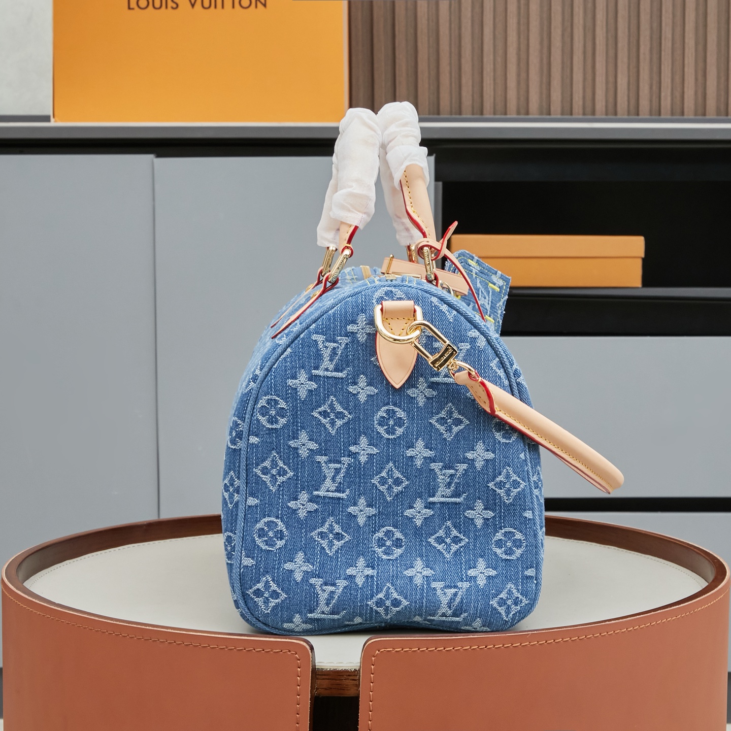 Louis Vuitton Speedy Bandouliere 30 Denim Handbag - Image 2