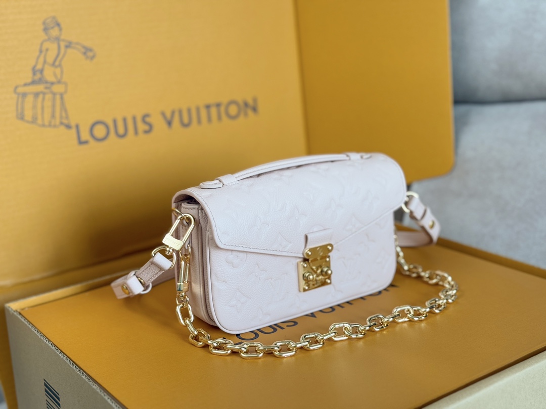 Louis Vuitton Pochette Metis East West Crossbody Bag in Monogram Empreinte Leather, Cherry Blossom Pink - Image 2