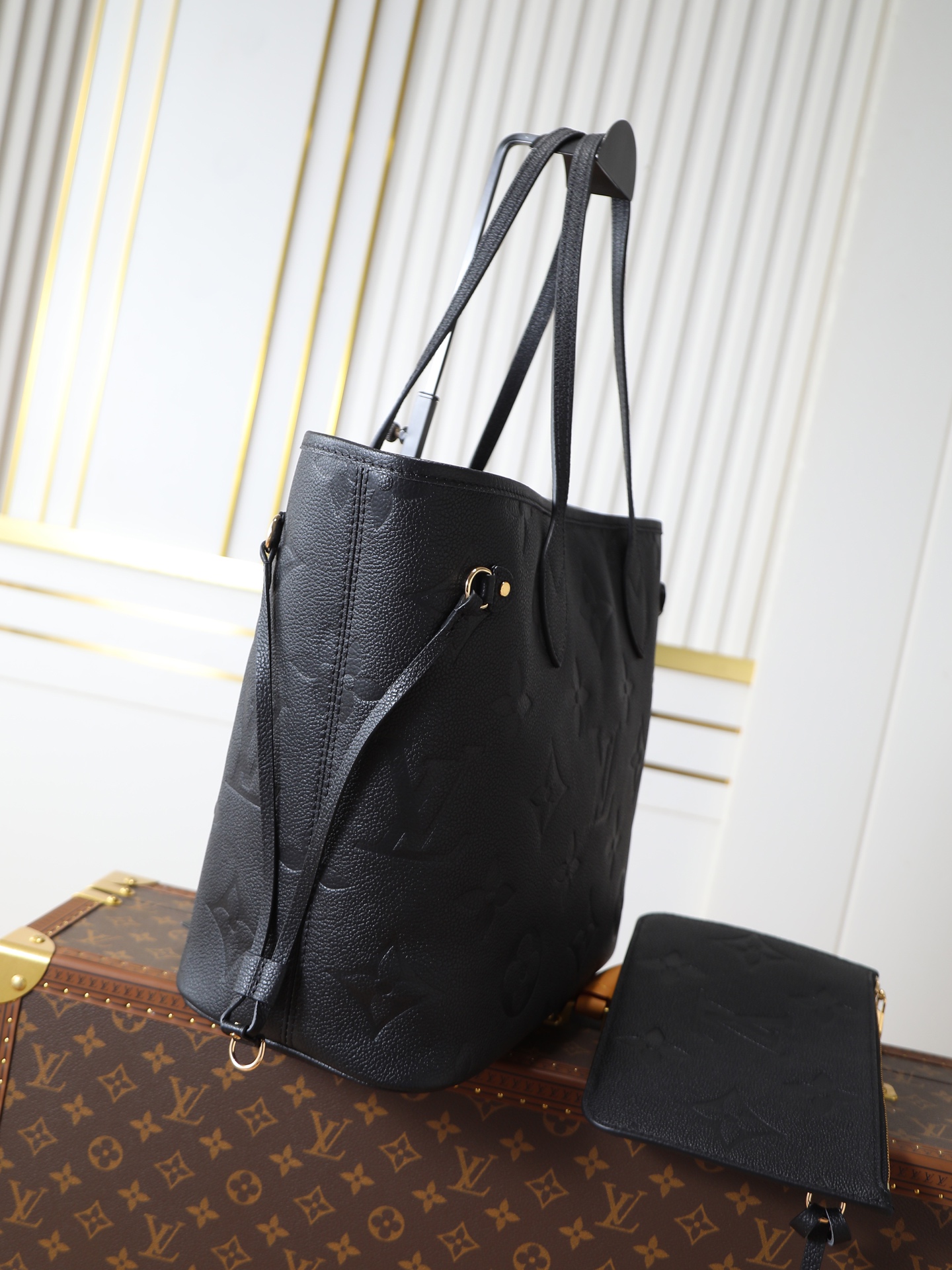 Neverfull MM Monogram Empreinte Leather Tote Bag - Image 2
