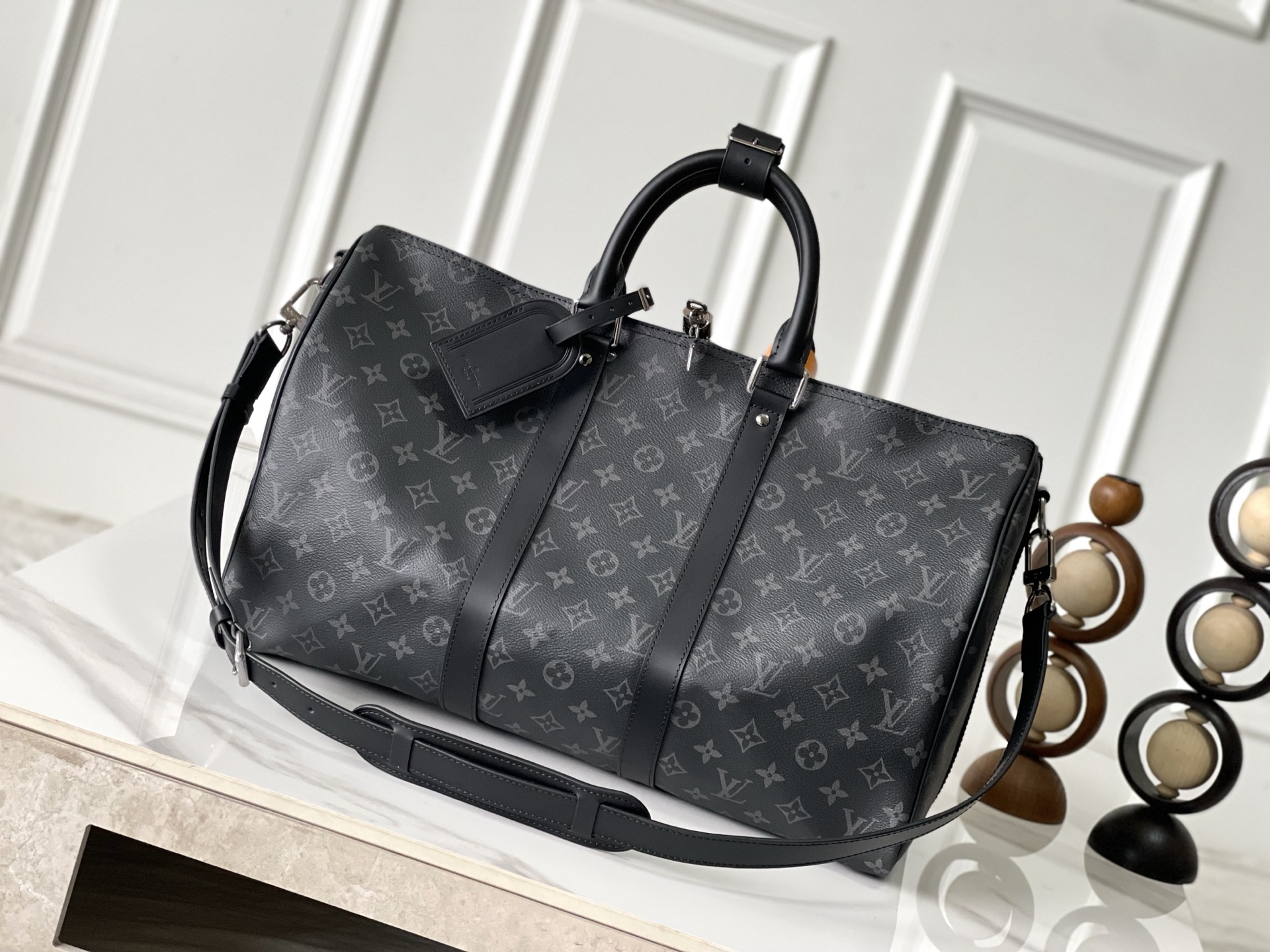 Louis Vuitton Keepall 45 Travel Bag in Monogram Eclipse Canvas - Image 2