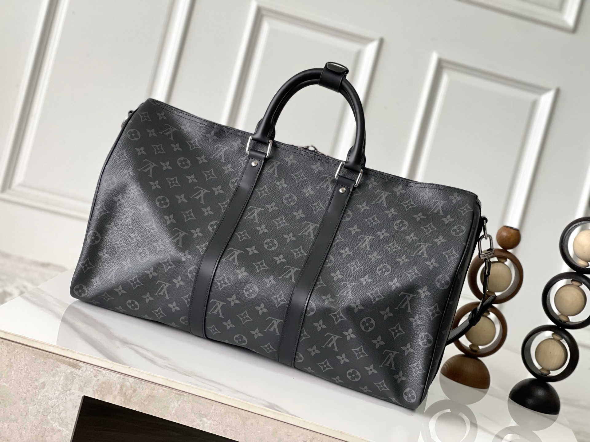 Louis Vuitton Keepall 45 Travel Bag in Monogram Eclipse Canvas - Image 2