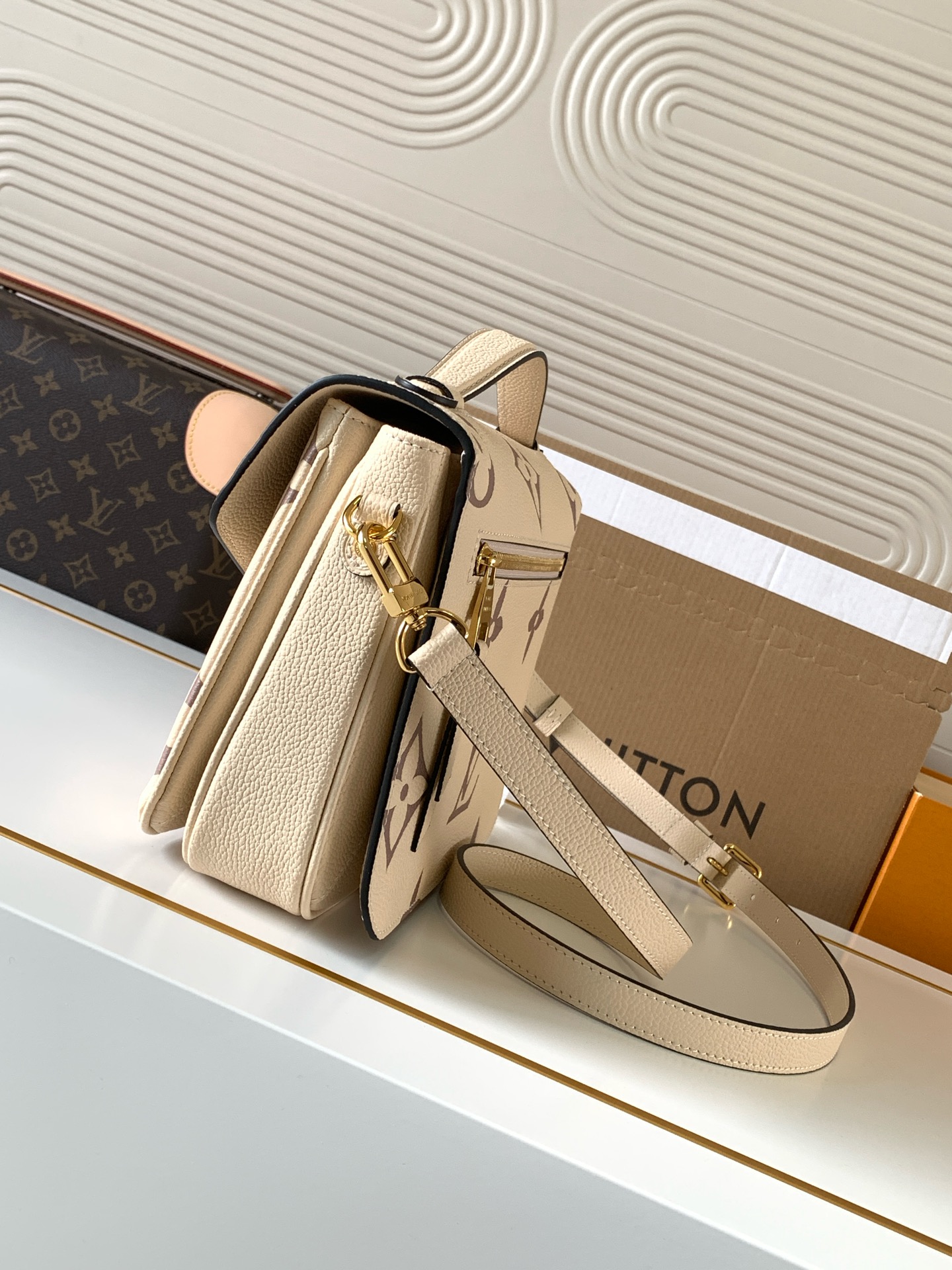 Louis Vuitton Pochette Metis Monogram Empreinte Shoulder Bag in Cream - Image 2