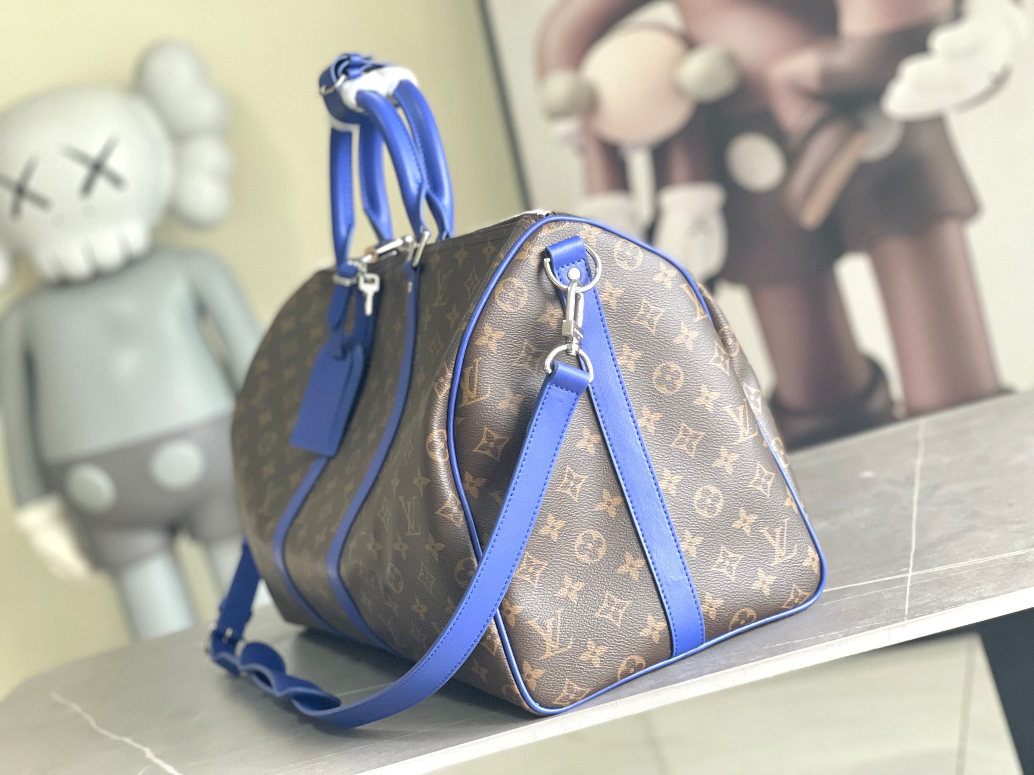 Louis Vuitton Keepall Bandouliere 50 Travel Bag in Monogram Macassar Canvas - Image 2