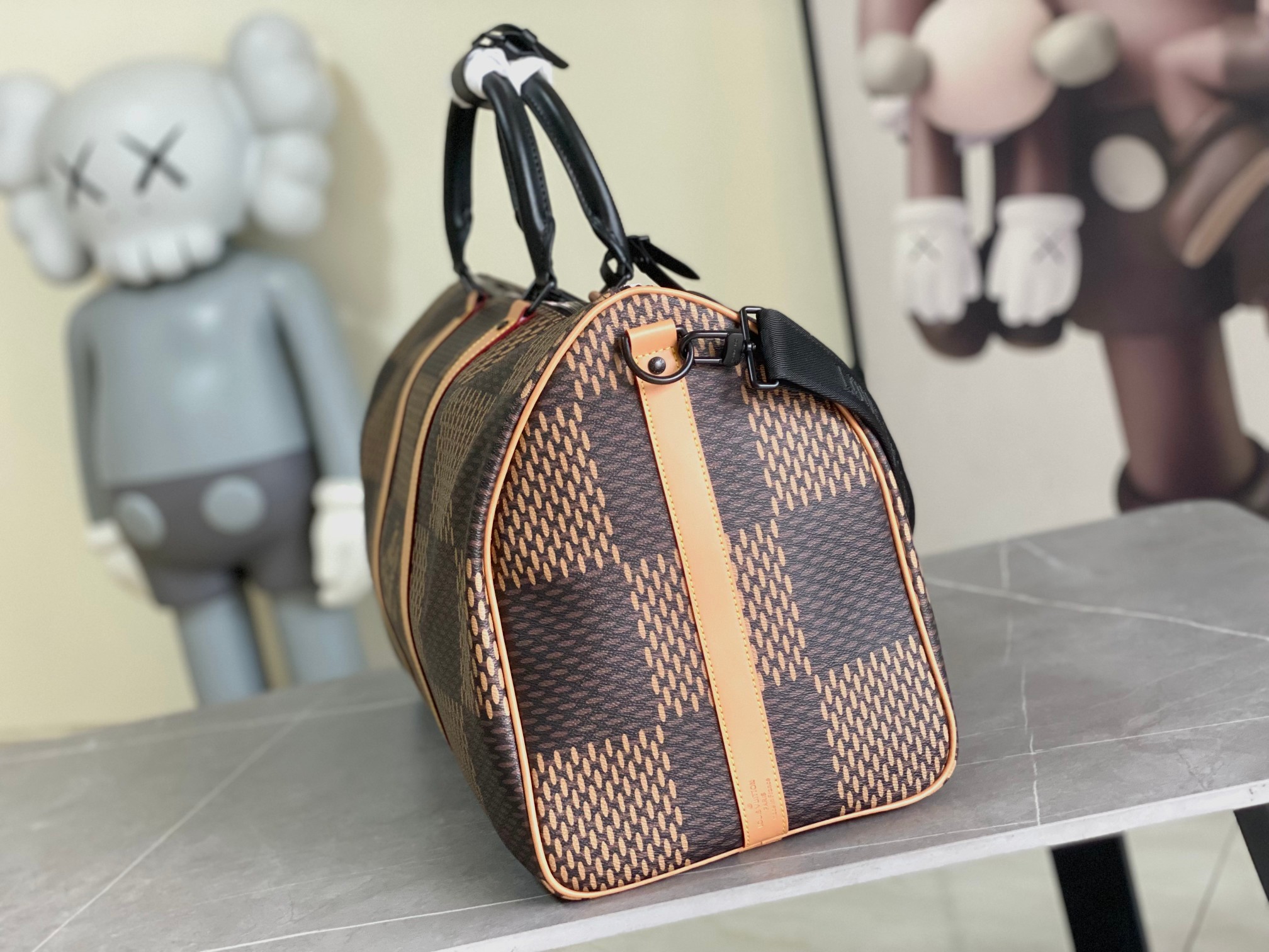 Louis Vuitton Keepall Bandouliere 50 Checkered Travel Bag - Image 2