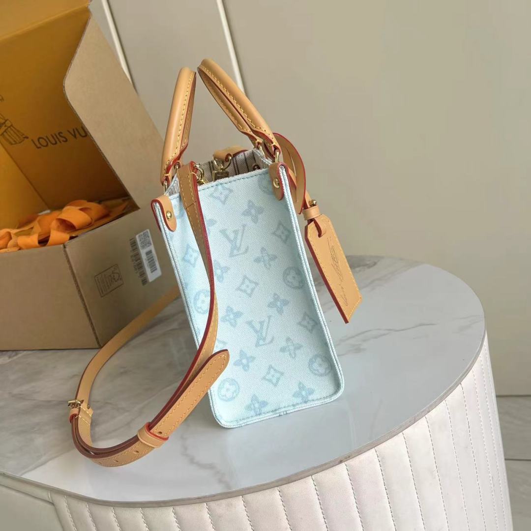 Louis Vuitton OnTheGo PM Tote Bag Blue Monogram Canvas - Image 2
