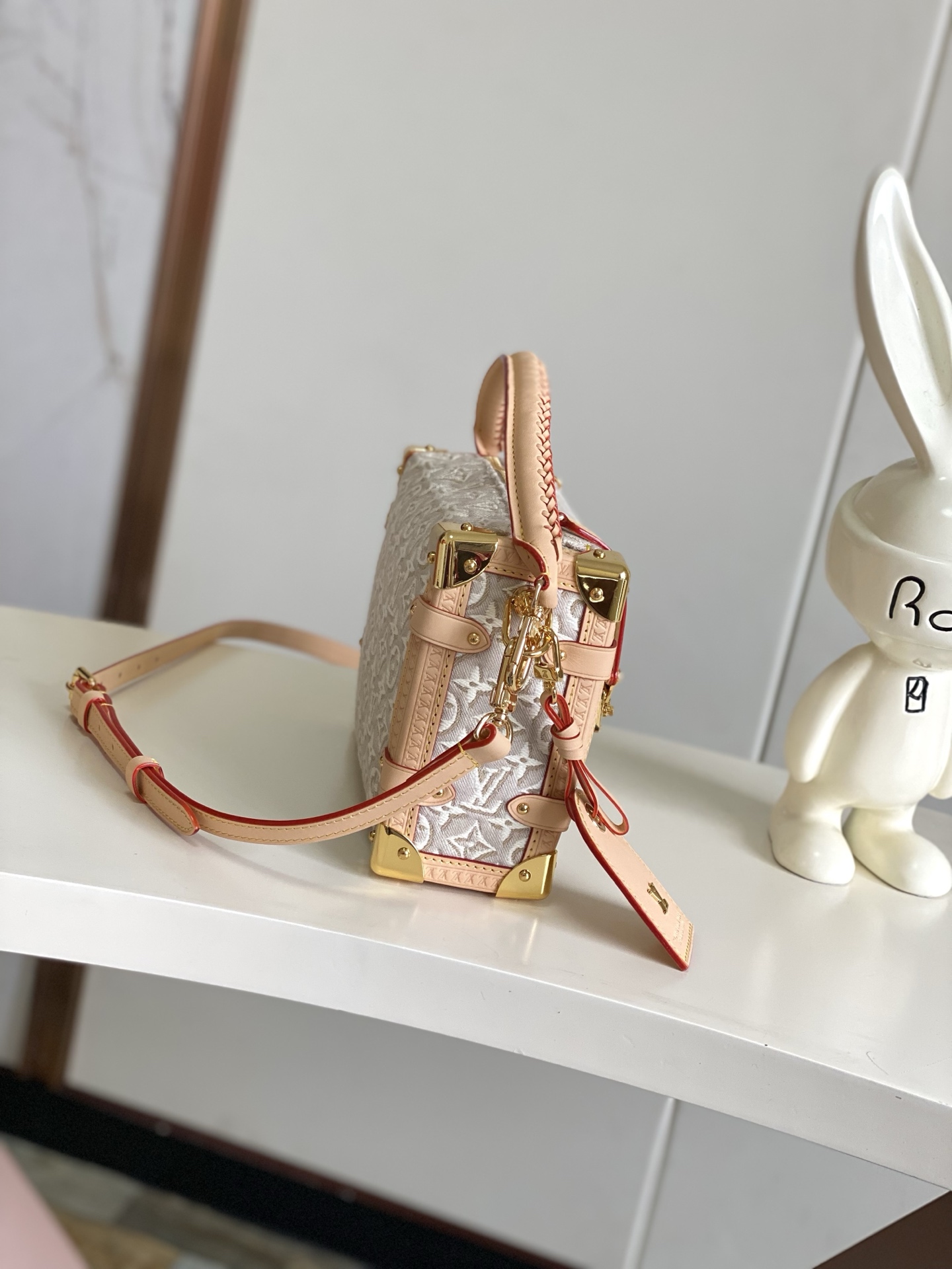 Louis Vuitton Side Trunk Medium Handbag in White Jacquard - Image 2