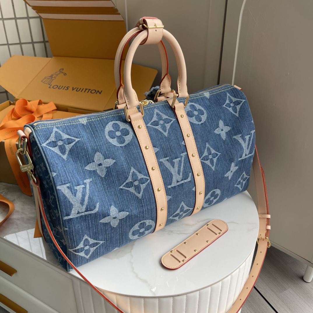 Keepall Bandoulière Travel Bag in Monogram Denim - Image 2