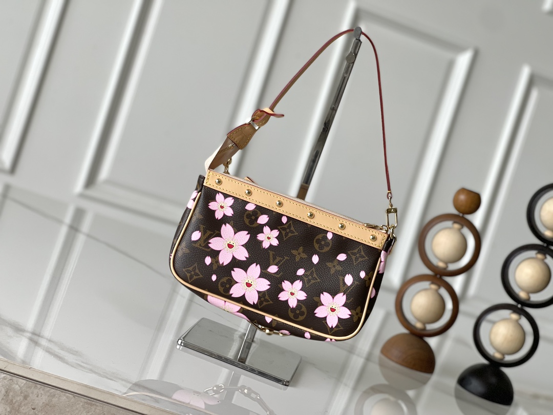 Louis Vuitton Pochette Accessoires M13666 Cherry Blossom Monogram Canvas Pouch - Image 2