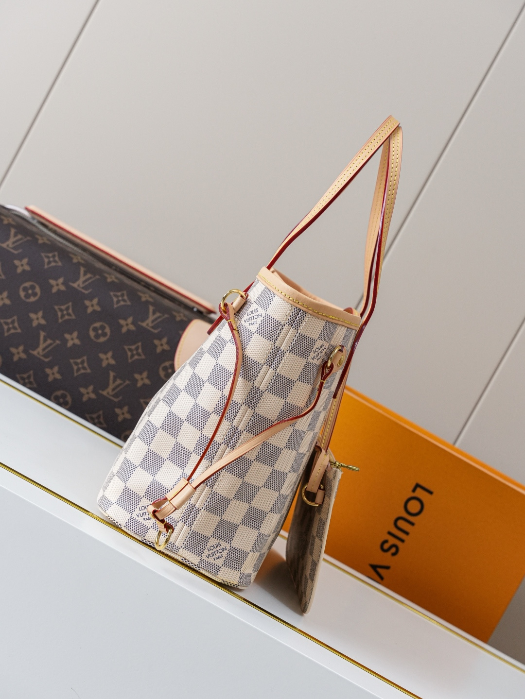Louis Vuitton Neverfull Small Tote Bag in Damier Azur Canvas - Image 2