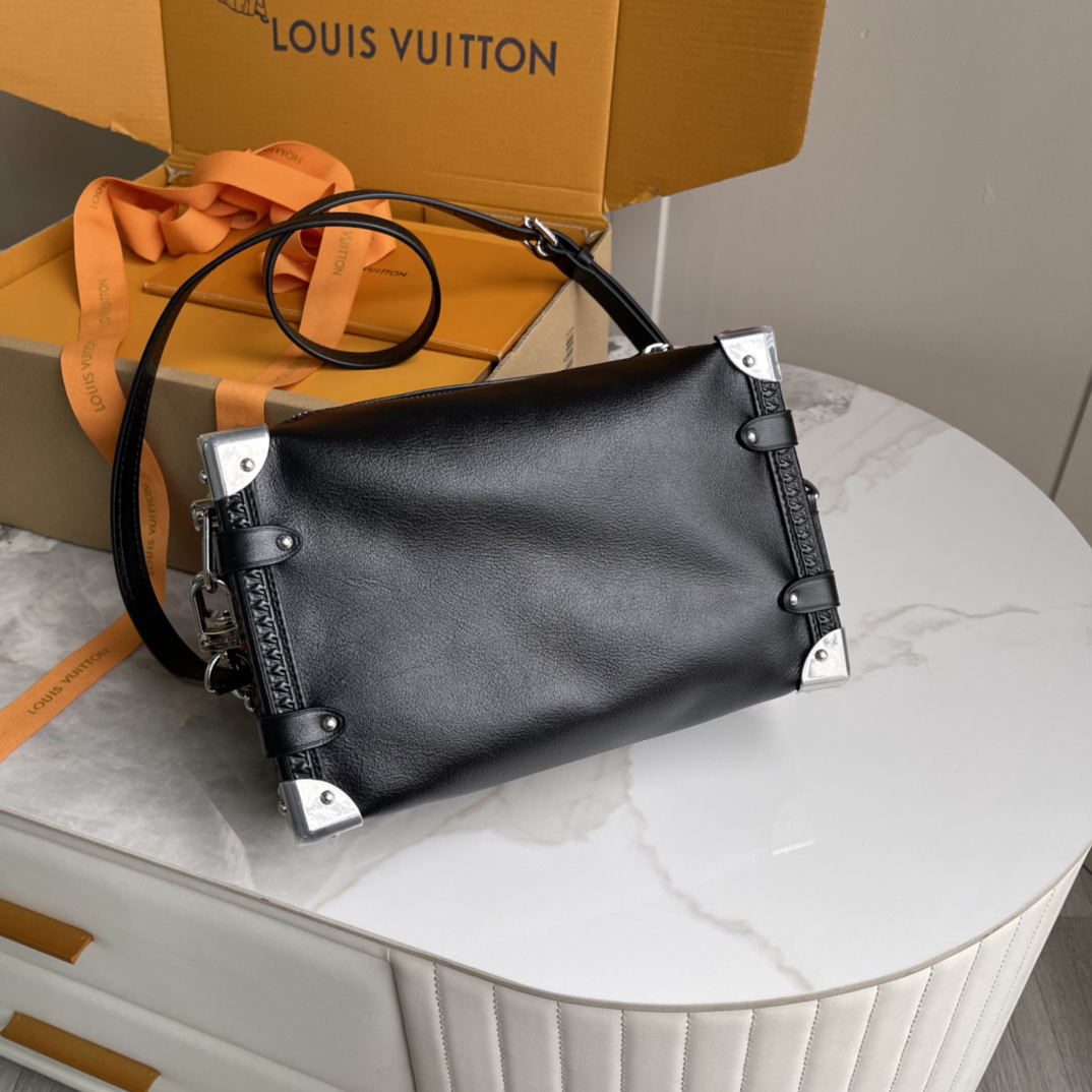 Side Trunk Medium Leather Crossbody Bag - Image 2