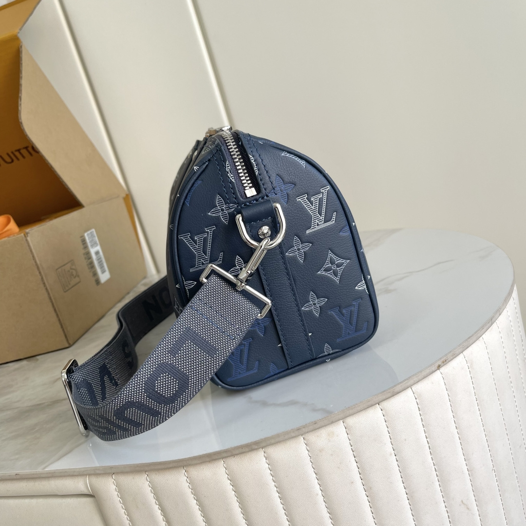 Louis Vuitton City Keepall Bag in Monogram Shadow Leather - Image 2