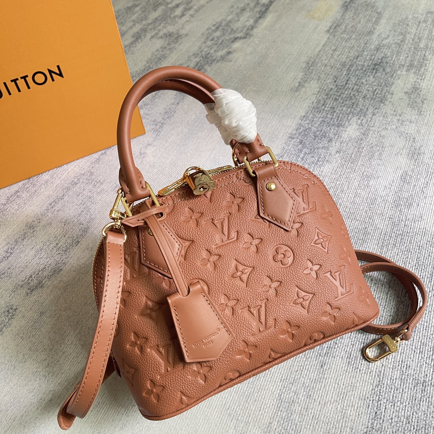 Louis Vuitton Alma BB Monogram Empreinte Leather Handbag - Image 2