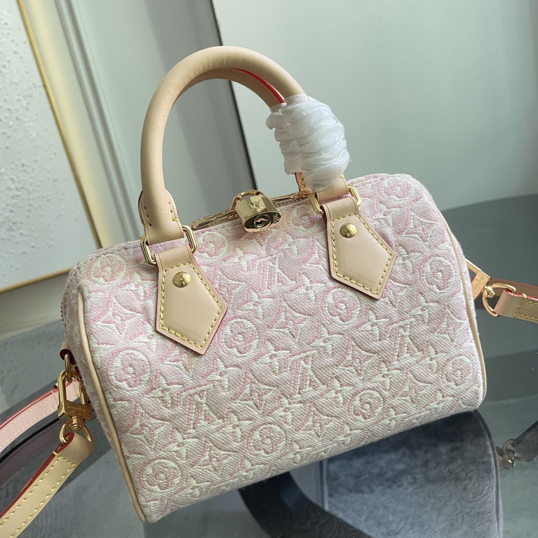 Louis Vuitton Speedy Bandoulière 20 Handbag in Pink Monogram Emblème Canvas - Image 2