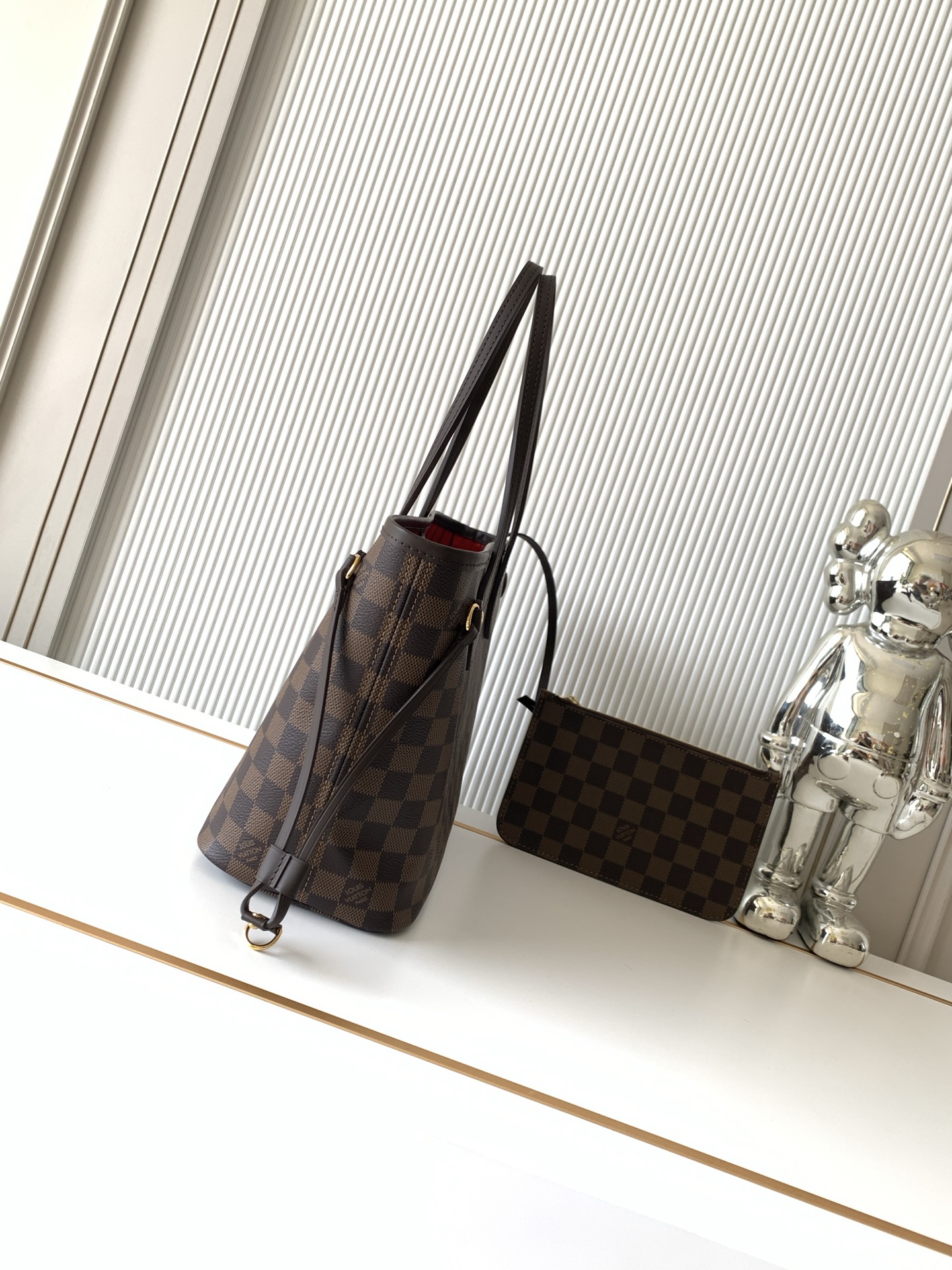 Louis Vuitton Neverfull Small Tote Bag in Damier Ebene Canvas - Image 2