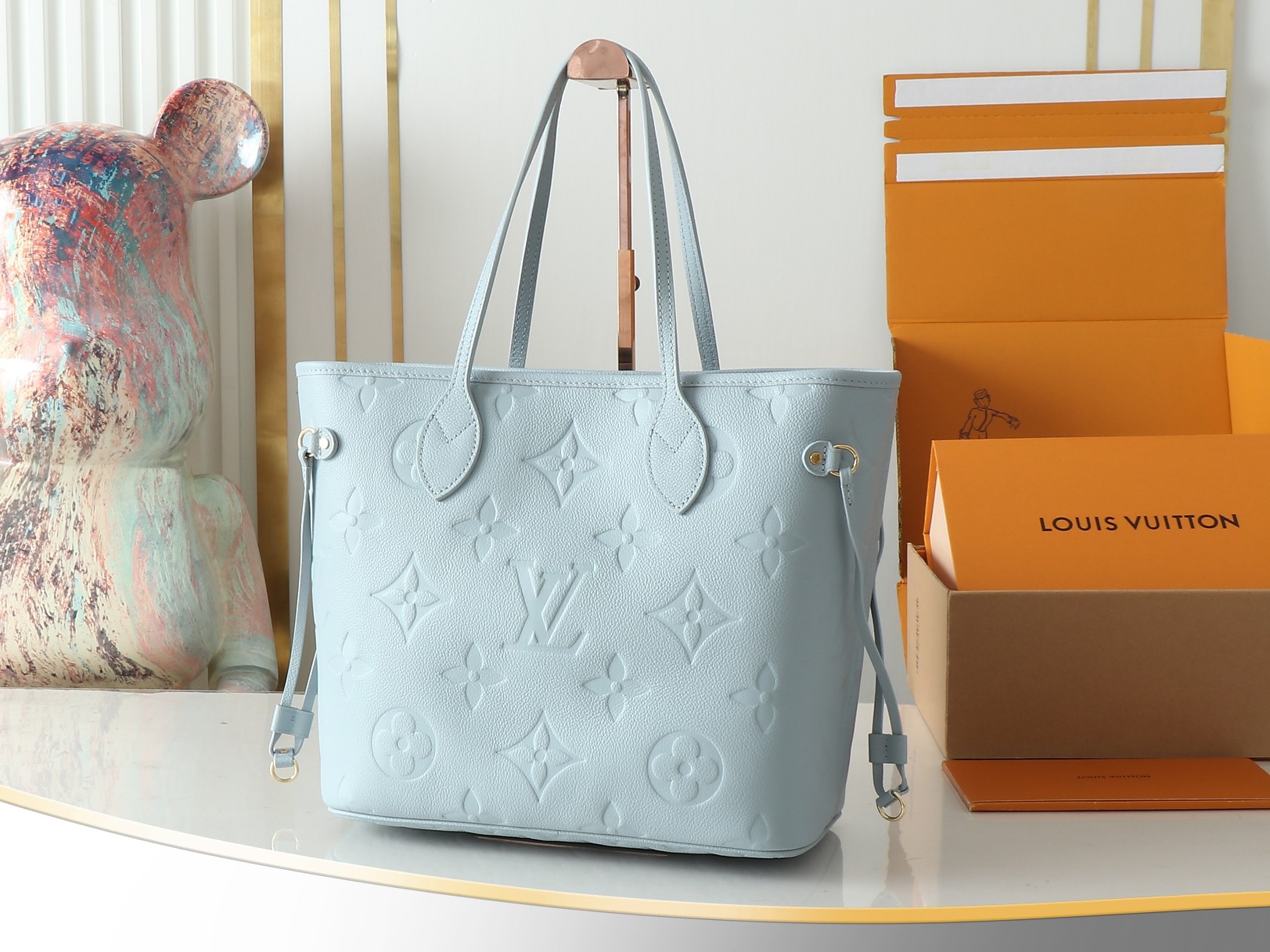 Louis Vuitton Neverfull MM Tote Bag in Monogram Empreinte Leather - Image 2