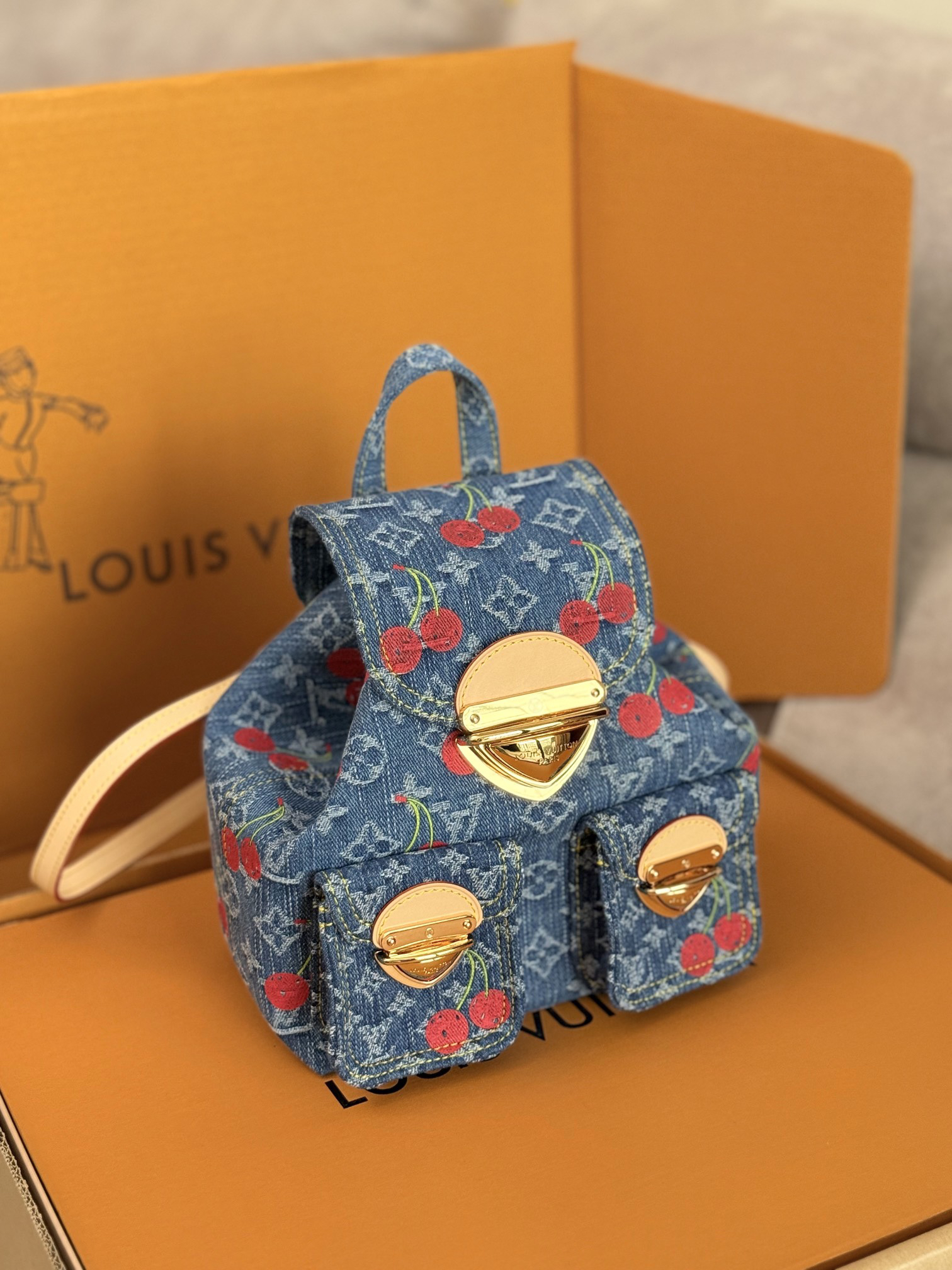 Louis Vuitton LV x TM Venice NM Shoulder Bag in Monogram Cherry Denim - Image 2