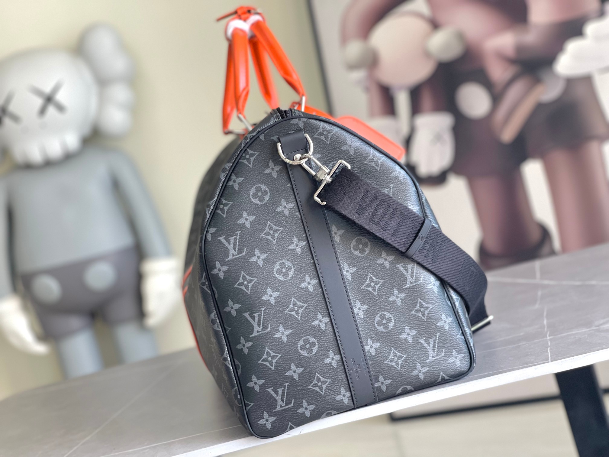 Louis Vuitton Keepall 55 Travel Bag in Monogram Eclipse - Image 2