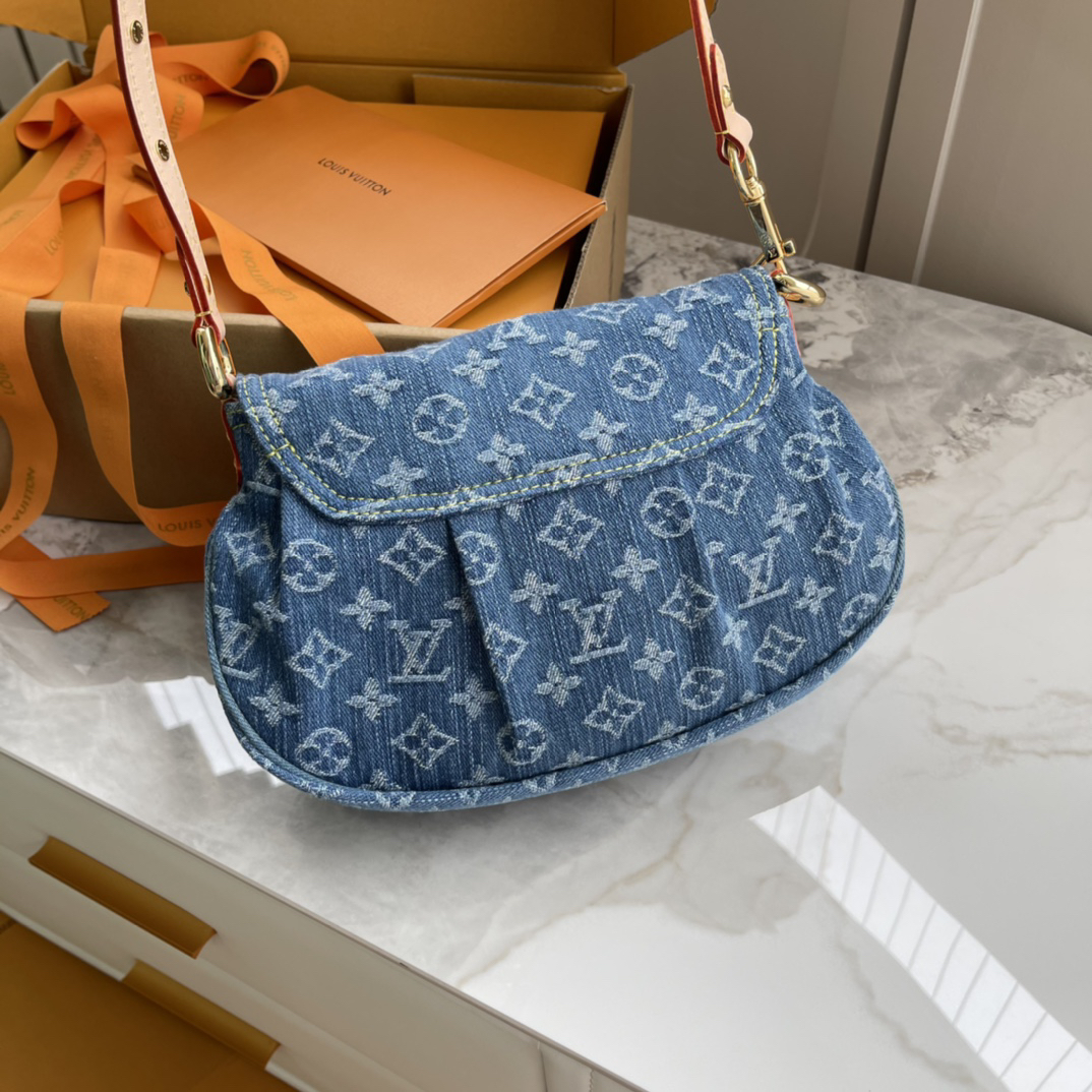 Saint Laurent Sunset Monogram Denim Crossbody Bag - Image 2