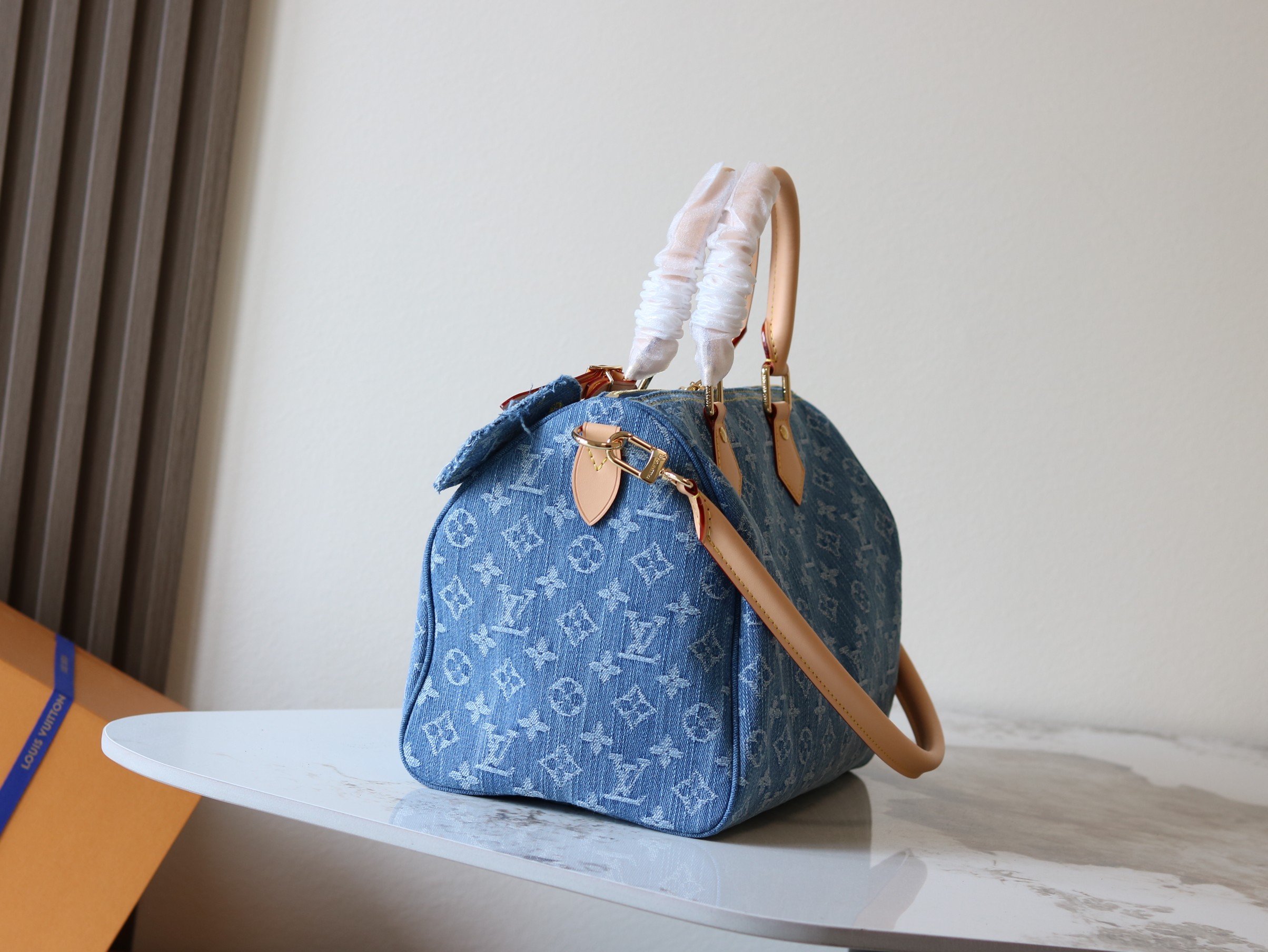 Louis Vuitton Speedy Bandouliere 30 Denim Handbag - Image 2