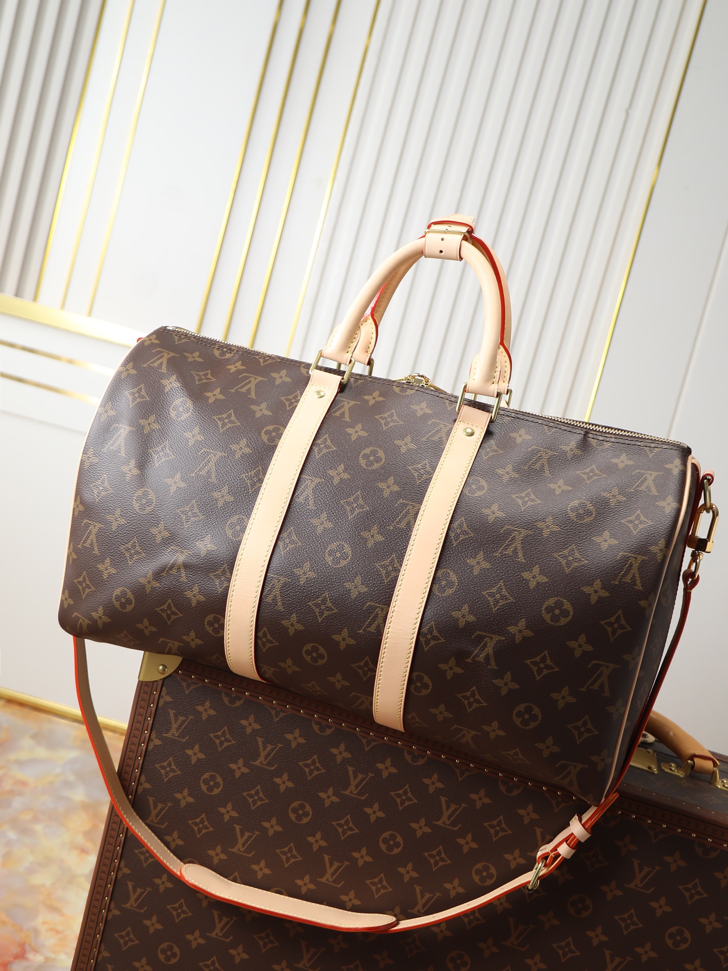 Louis Vuitton Keepall 45 Travel Bag M41418 in Damier Graphite - Image 2