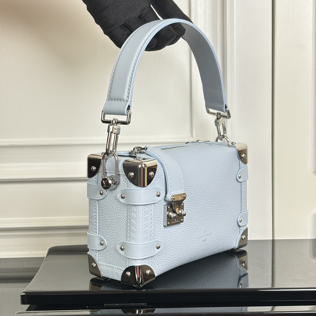 Louis Vuitton Side Trunk Small Handbag M23817 in Blue with Silver Hardware - Image 2