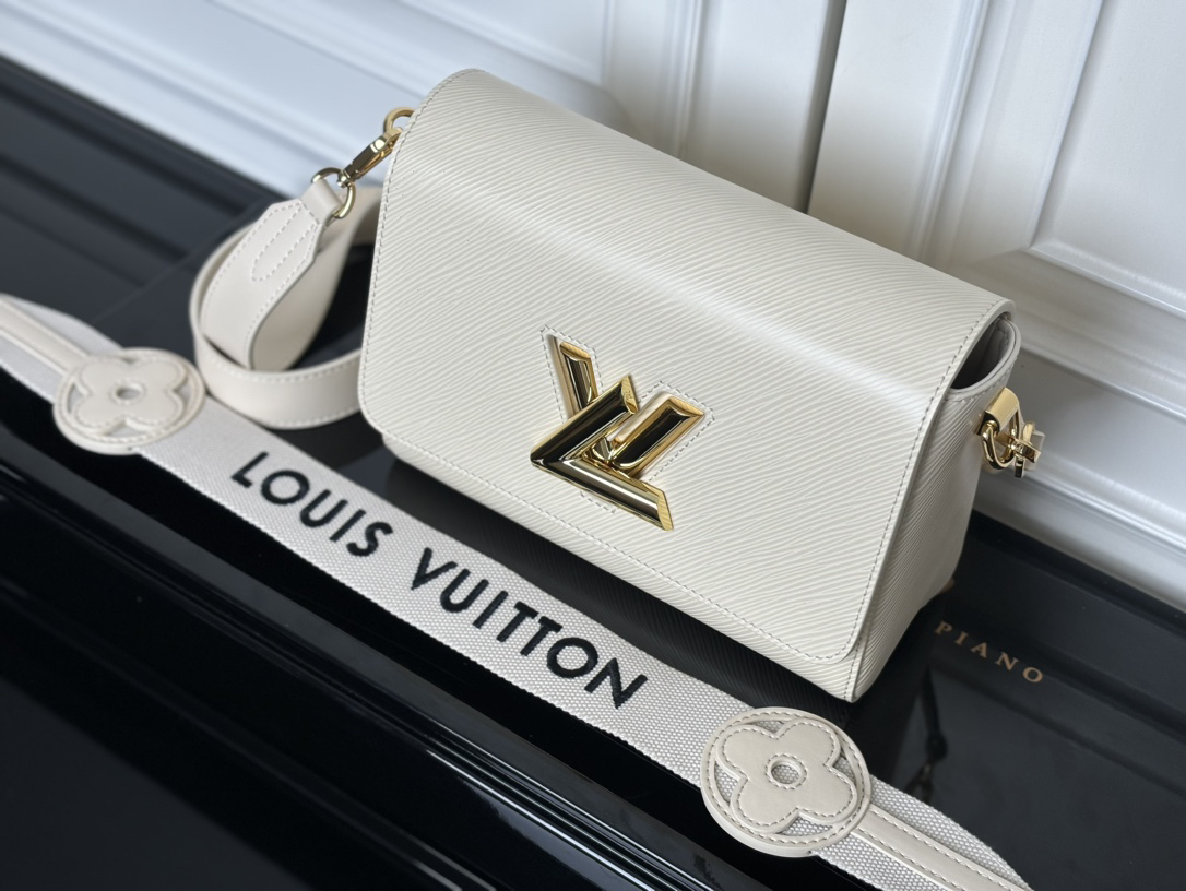 Louis Vuitton Twist Medium Crossbody Bag in White Epi Leather - Image 2