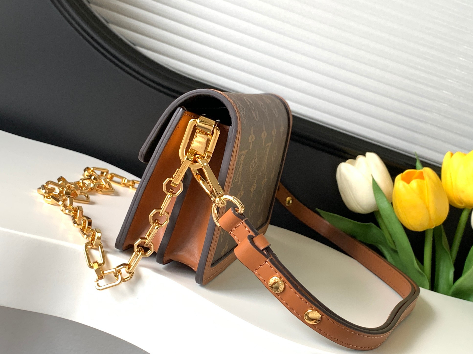 Louis Vuitton Dauphine East West Handbag in Monogram and Monogram Reverse Canvas - Image 2