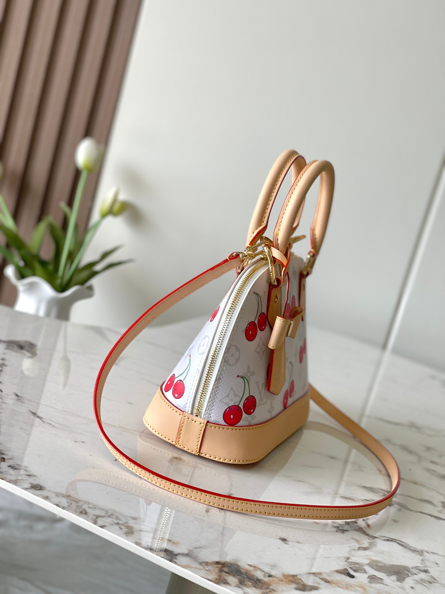 Louis Vuitton x Murakami Alma BB Handbag in White Cherry - Image 2
