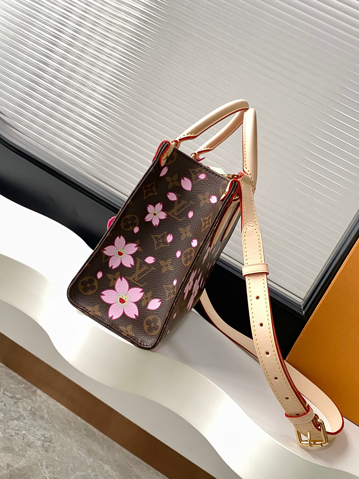 Louis Vuitton OnTheGo Small Shoulder Bag with Cherry Blossom Monogram, M13269 - Image 2