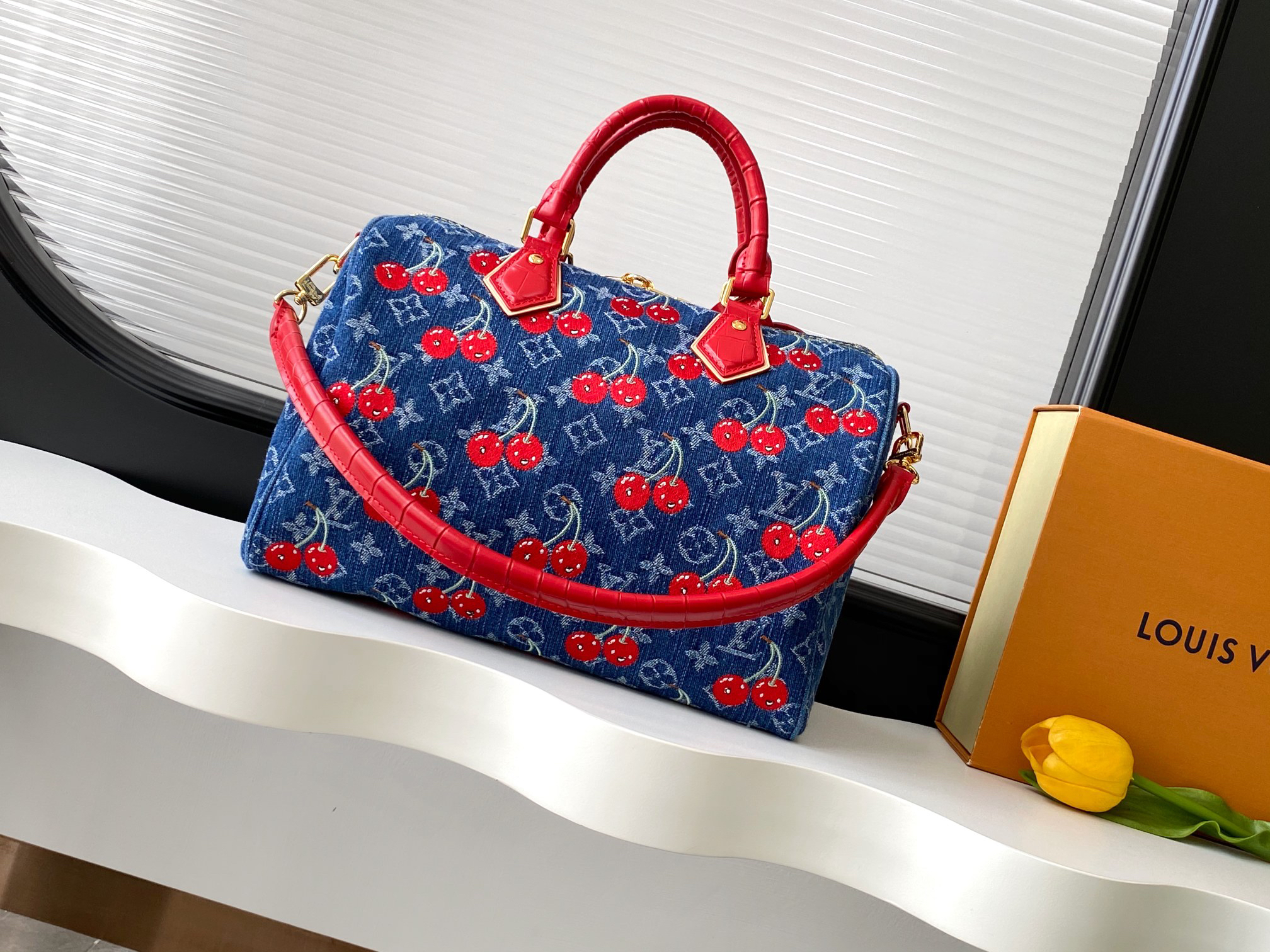 Louis Vuitton Speedy Soft 30 Monogram Denim Handbag - Image 2
