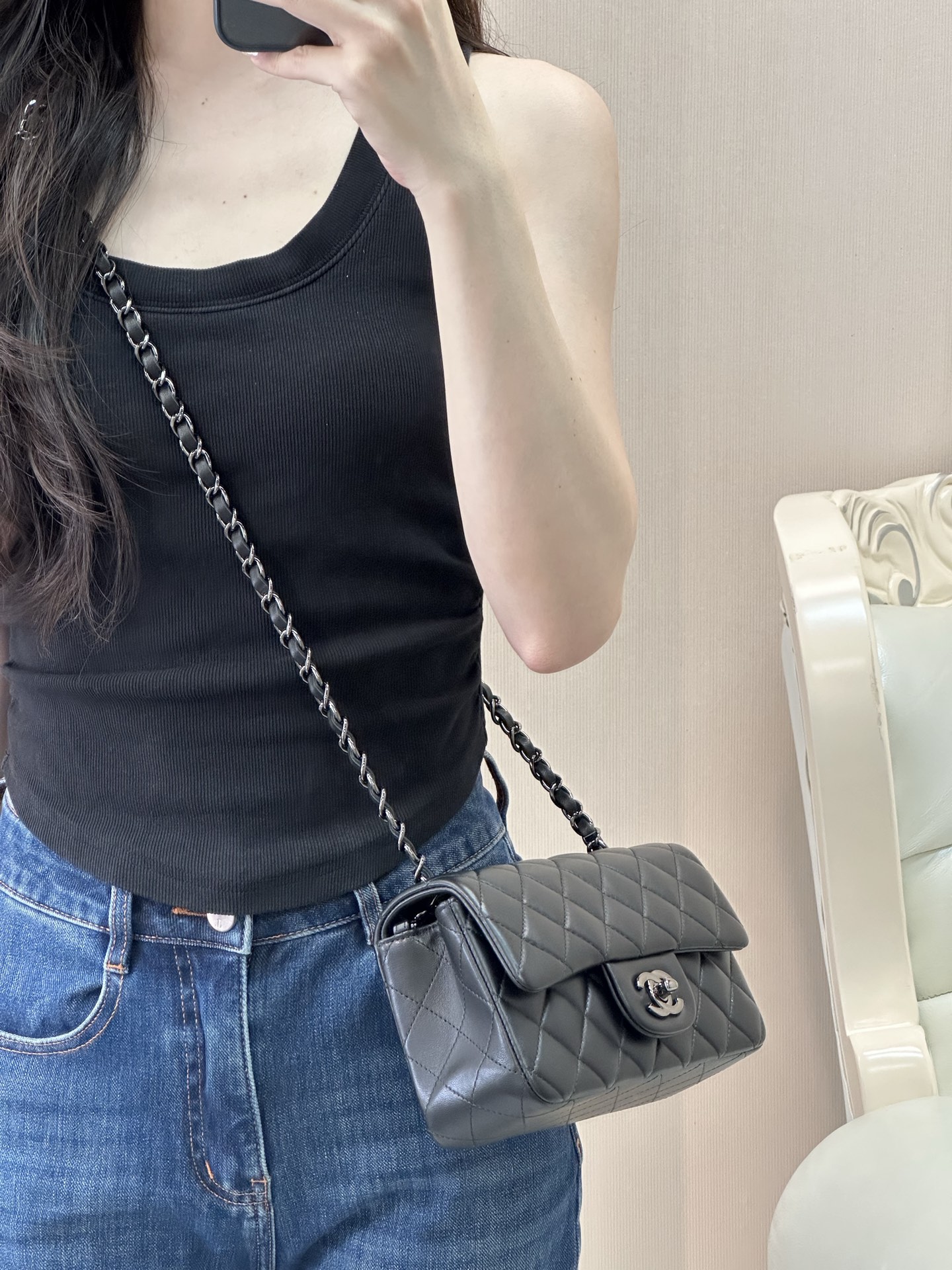 Chanel Classic Flap Leather Crossbody Bag - Image 2