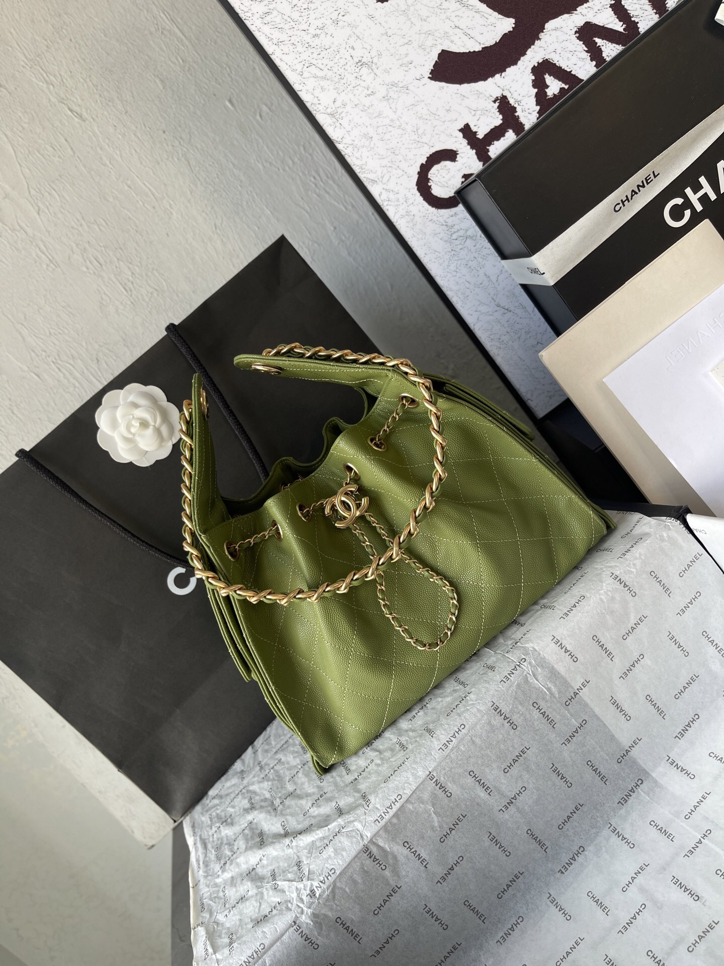 Chanel 25C Small Caviar Leather Hobo Shoulder Bag AS5293 - Image 2