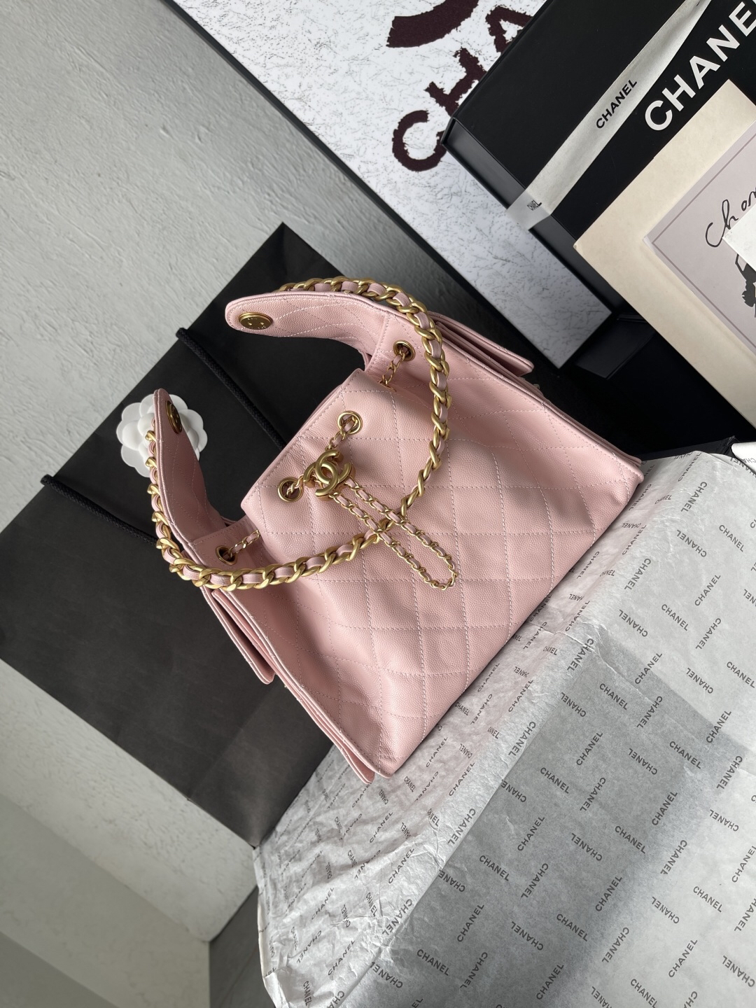 Chanel 25C Small Caviar Leather Hobo Shoulder Bag - Image 2