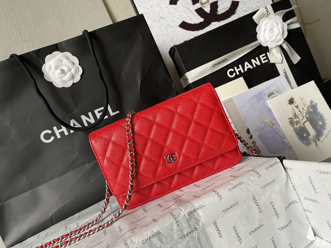 Chanel CF WOC Caviar Leather Chain Wallet - Image 2