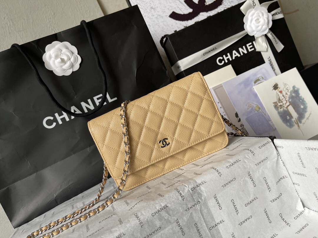 Chanel CF WOC Black Caviar Chain Wallet - Image 2