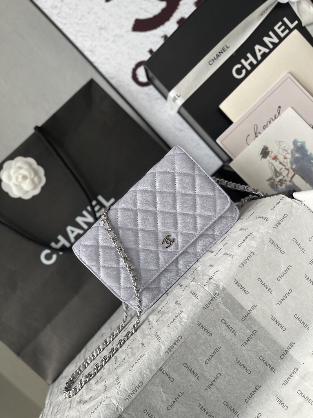 Chanel CF WOC Black Caviar Leather Chain Bag - Image 2