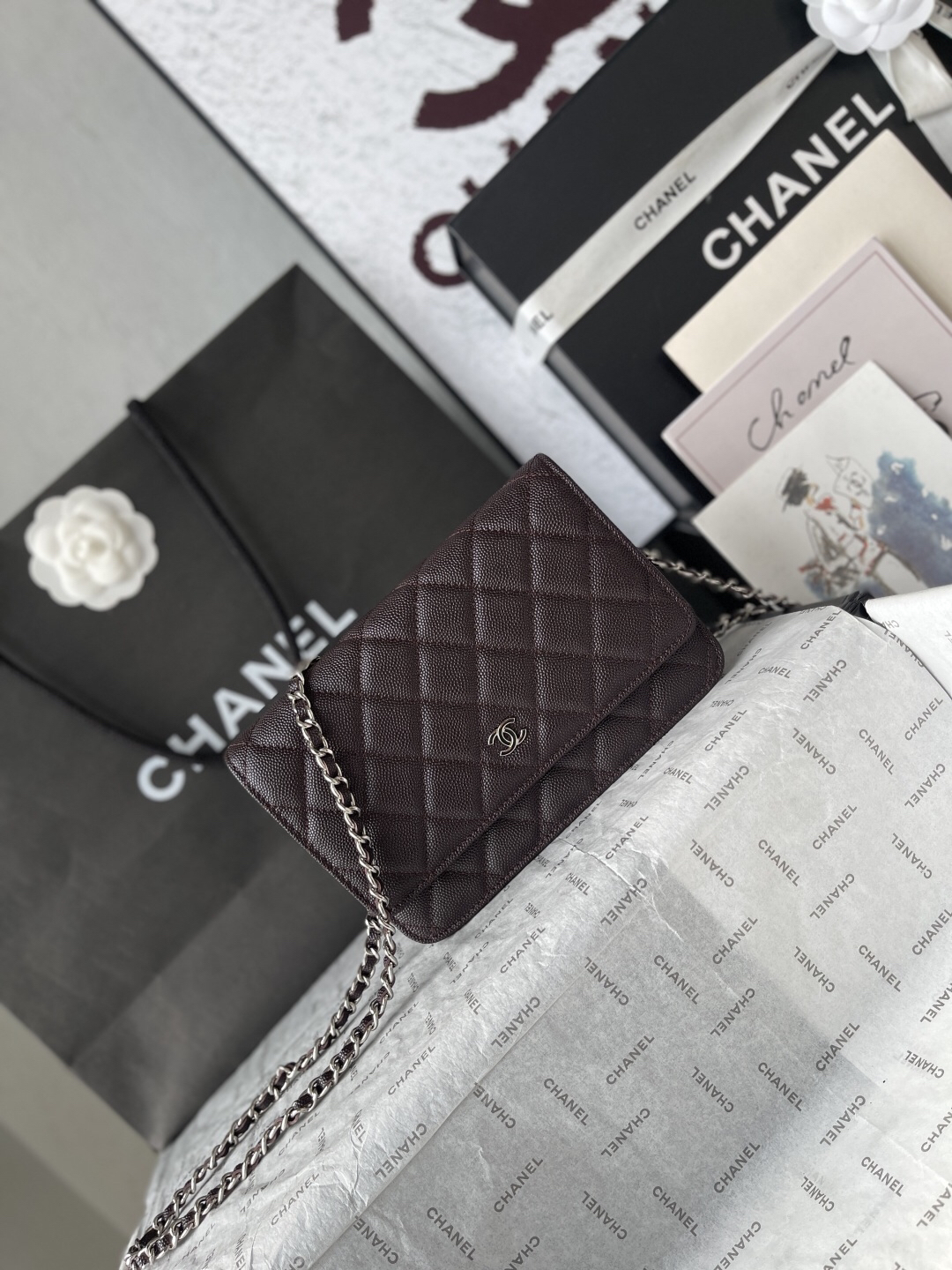 Chanel CF WOC Black Caviar Leather Chain Bag - Image 2