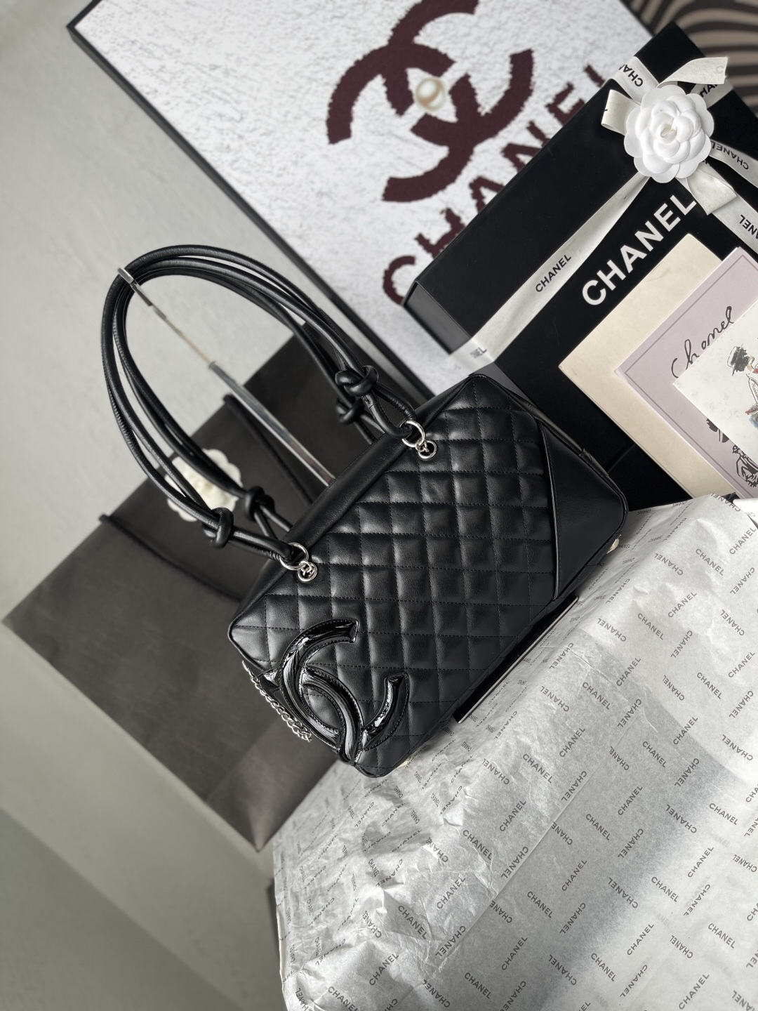 Chanel Black and White Panda Bowling Bag - Image 2