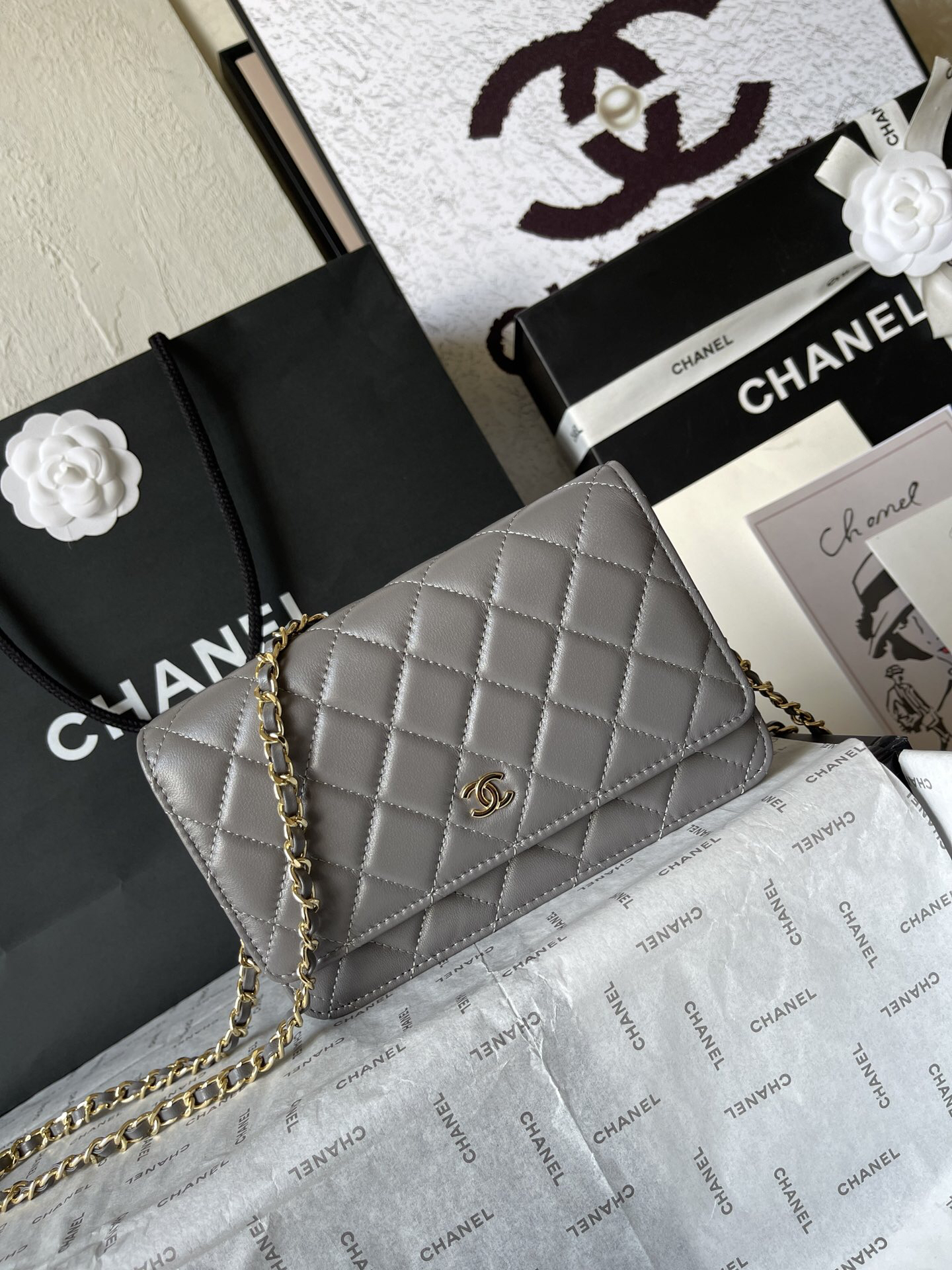 Chanel WOC Lambskin Chain Crossbody Bag - Image 2