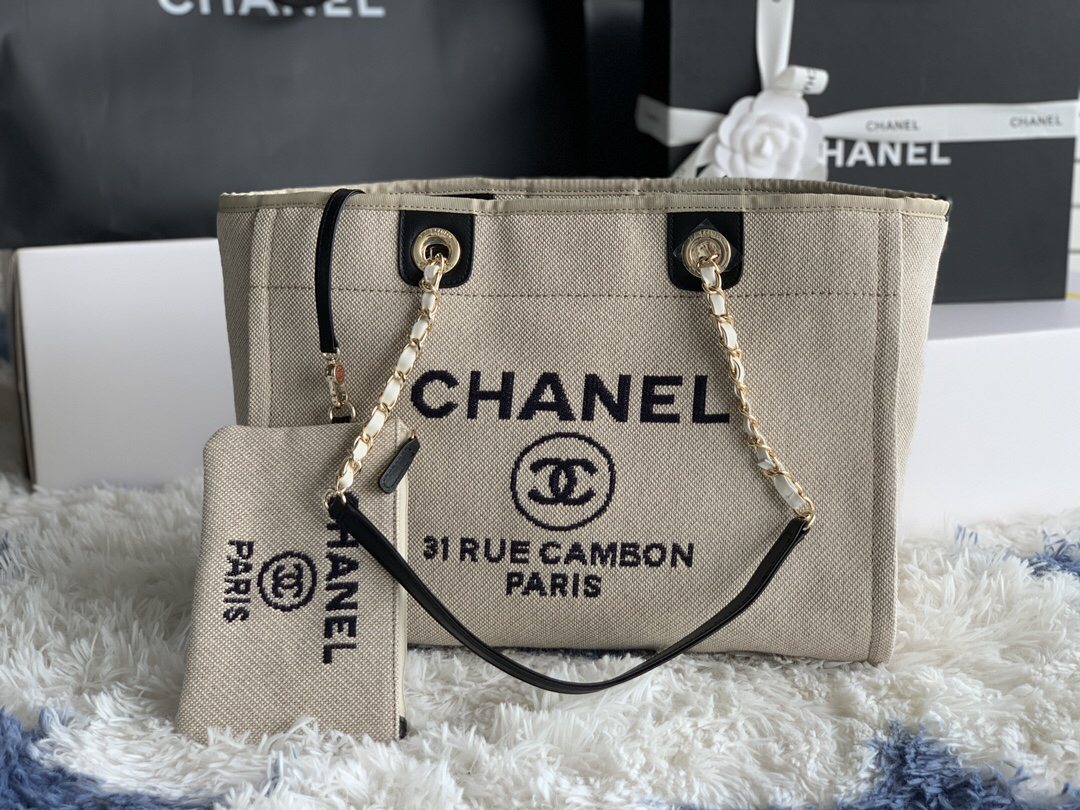 Chanel Denim Canvas Tote Bag - Image 2